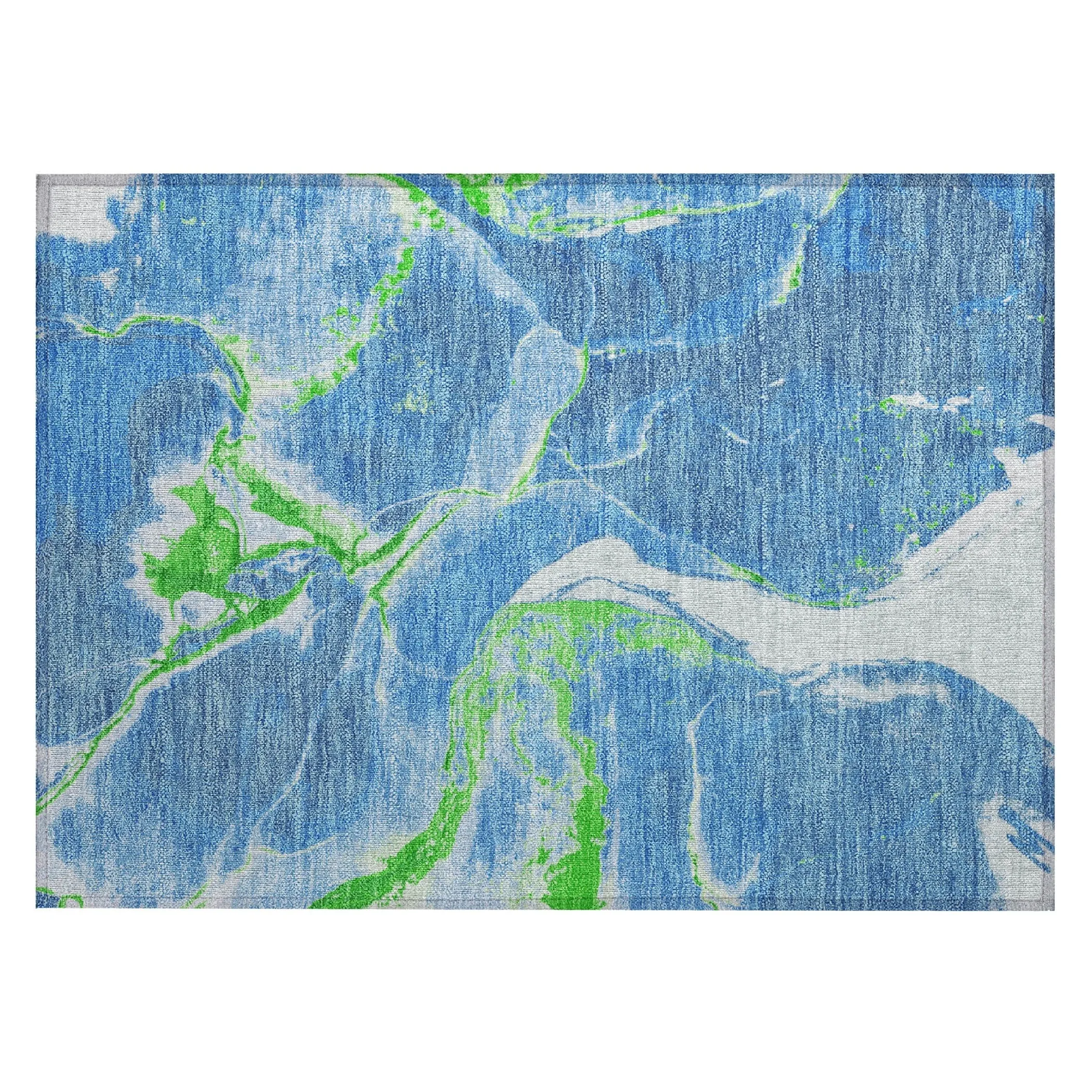 Machine Washable Indoor/ Outdoor Modern Abstract Chantille Rug