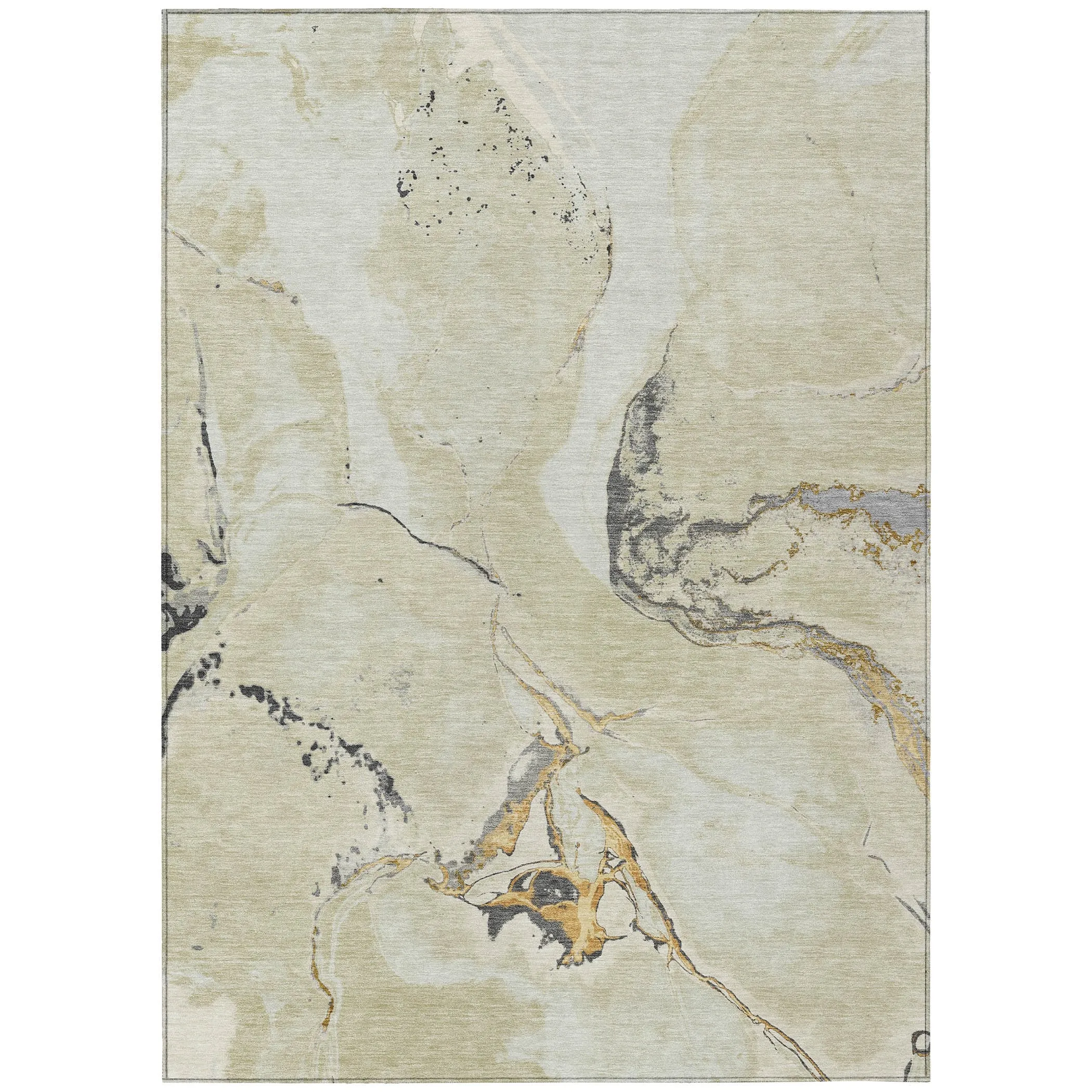 Machine Washable Indoor/ Outdoor Modern Abstract Chantille Rug