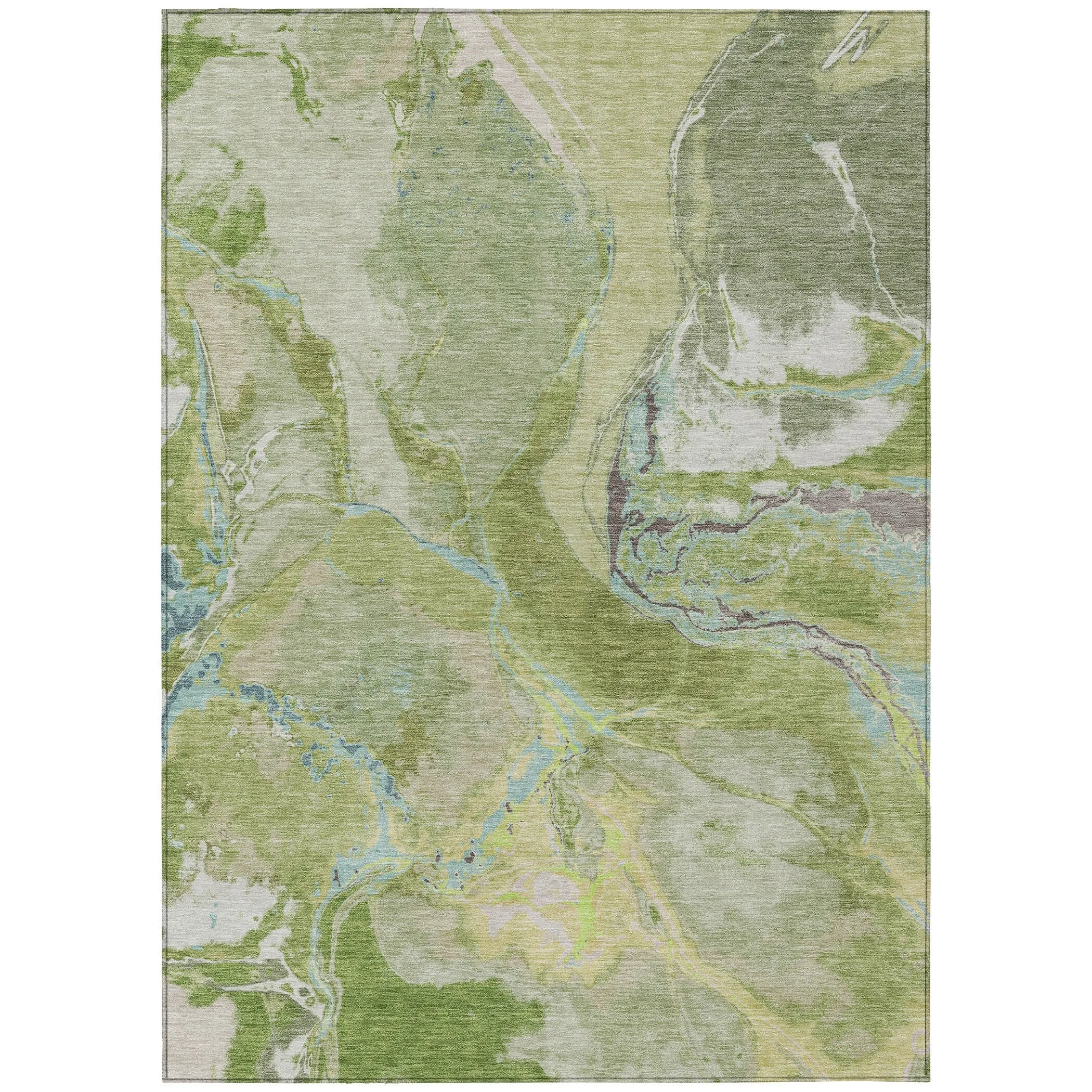 Machine Washable Indoor/ Outdoor Modern Abstract Chantille Rug