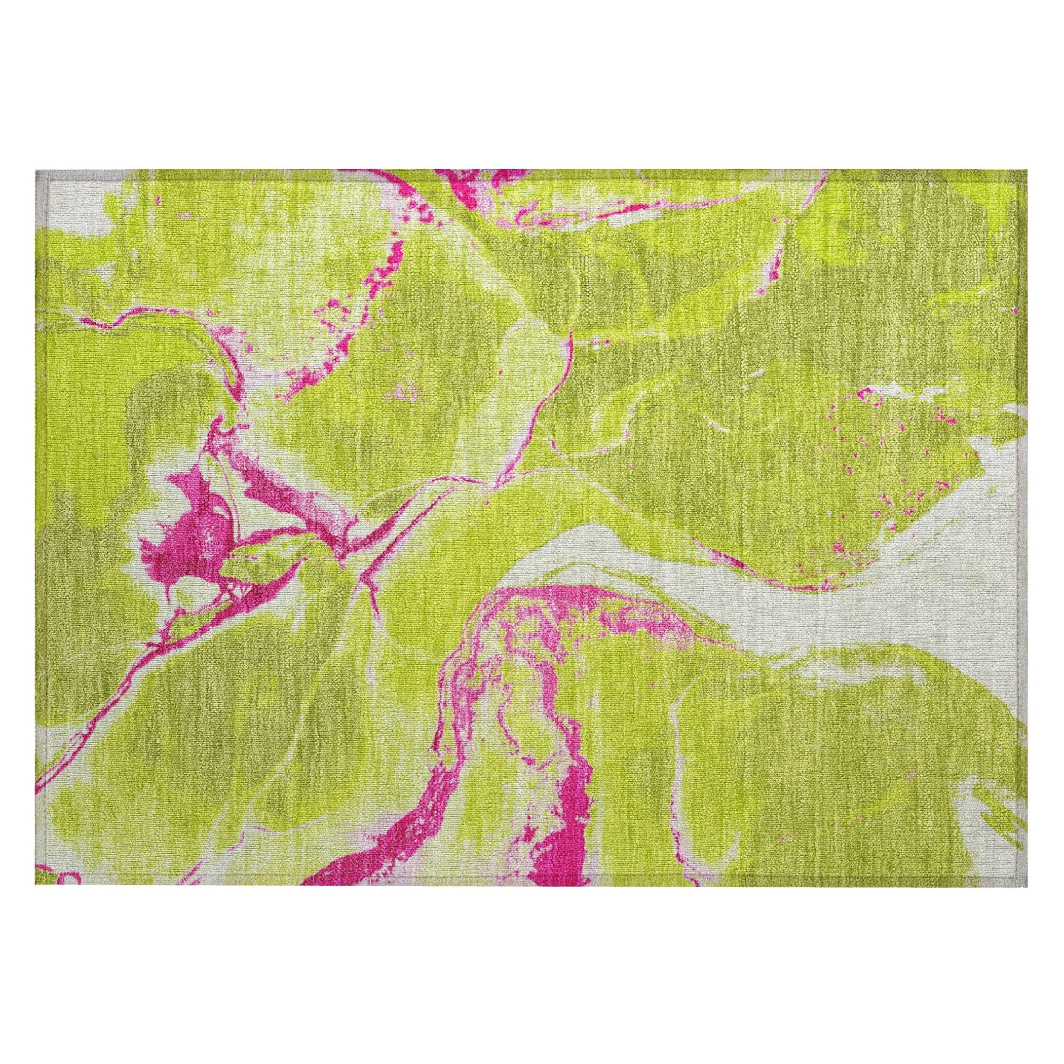 Machine Washable Indoor/ Outdoor Modern Abstract Chantille Rug