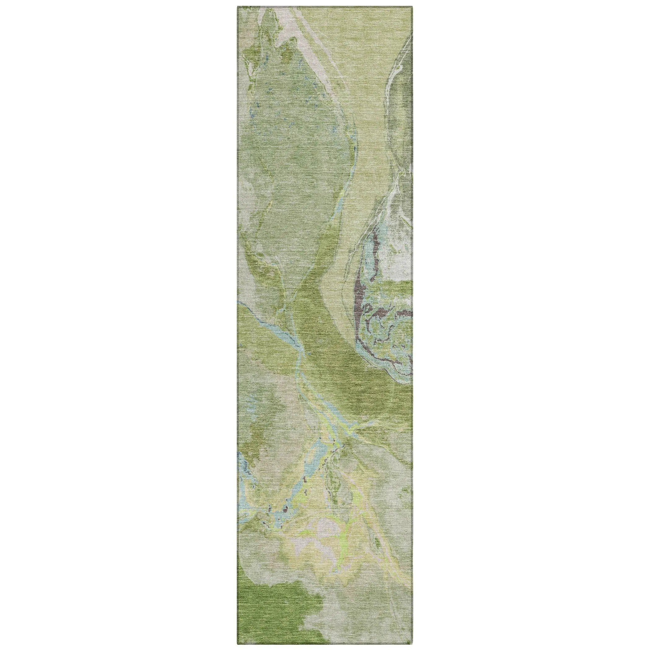 Machine Washable Indoor/ Outdoor Modern Abstract Chantille Rug