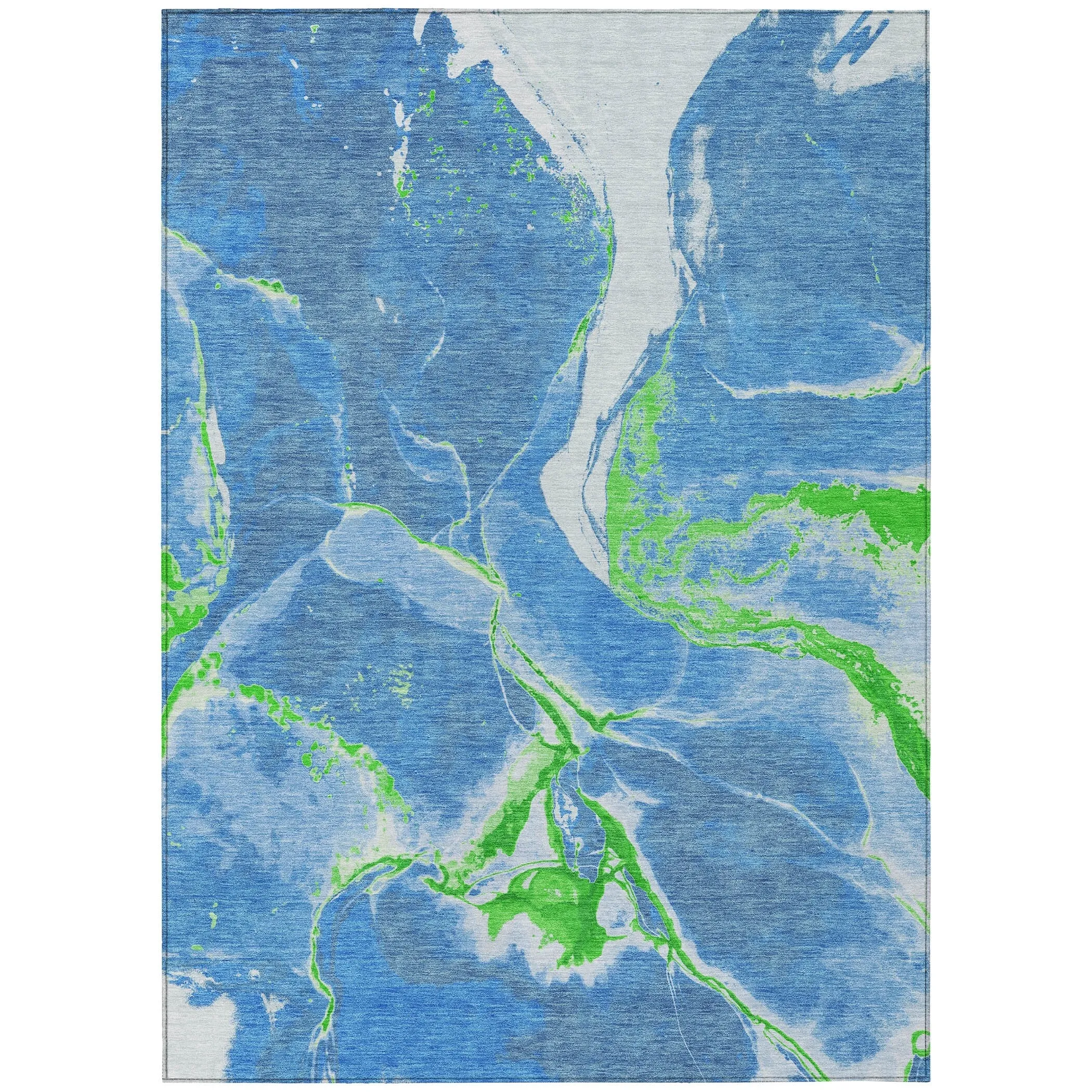Machine Washable Indoor/ Outdoor Modern Abstract Chantille Rug