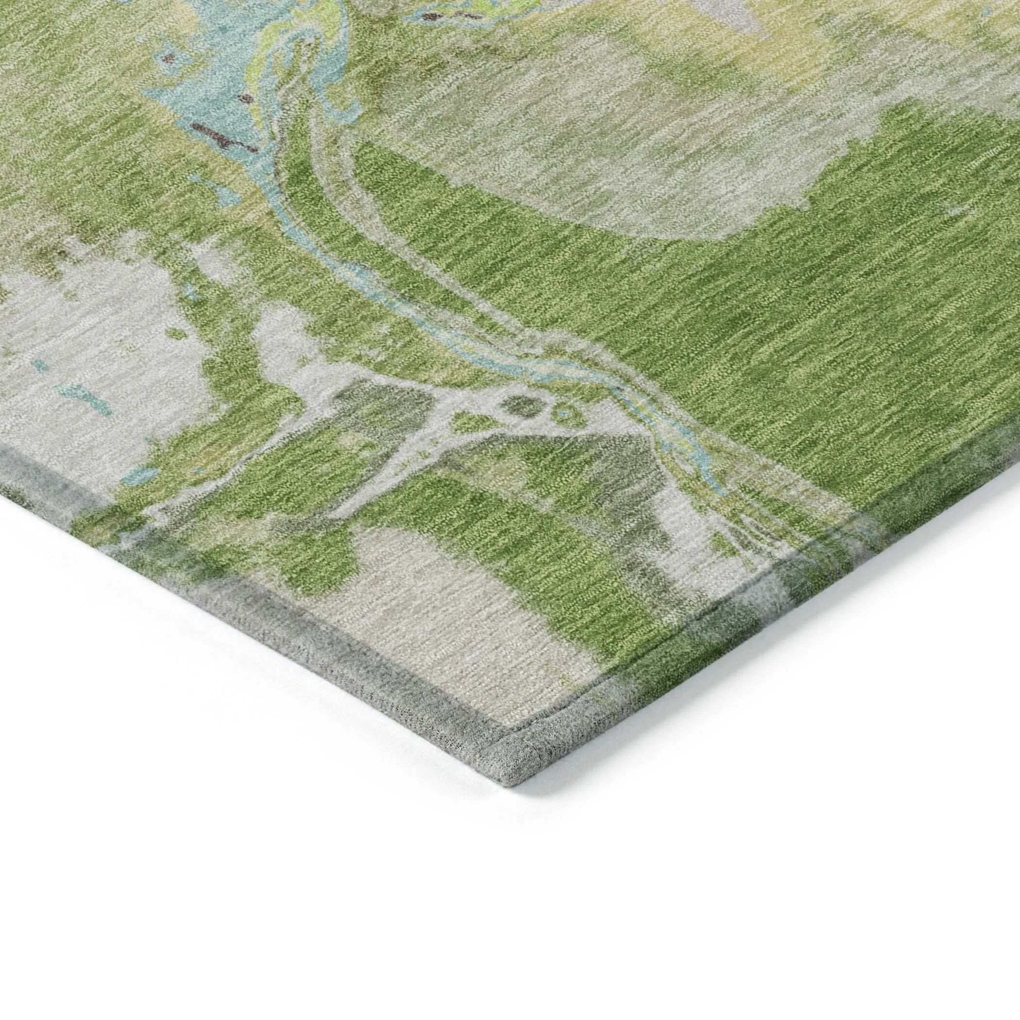 Machine Washable Indoor/ Outdoor Modern Abstract Chantille Rug