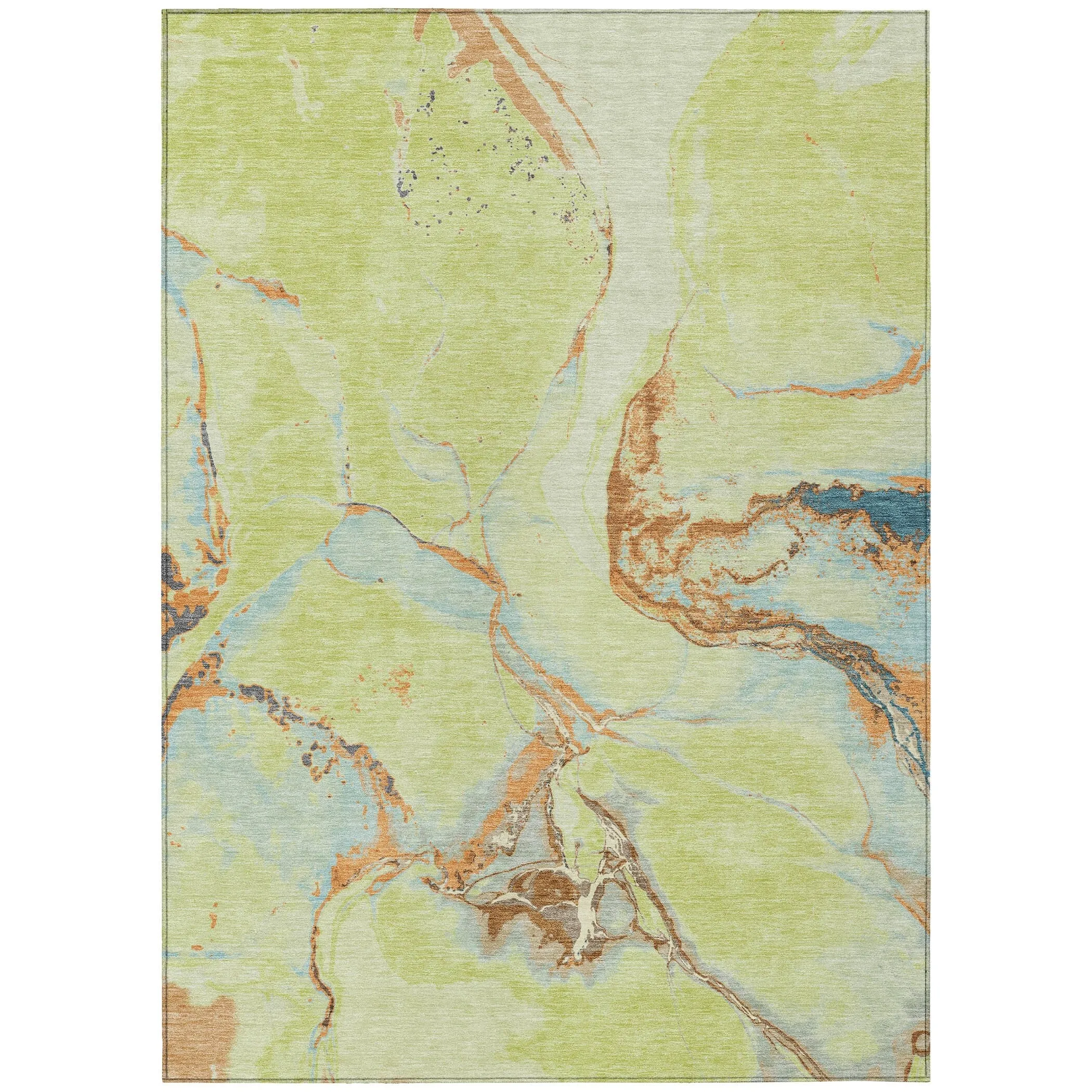 Machine Washable Indoor/ Outdoor Modern Abstract Chantille Rug