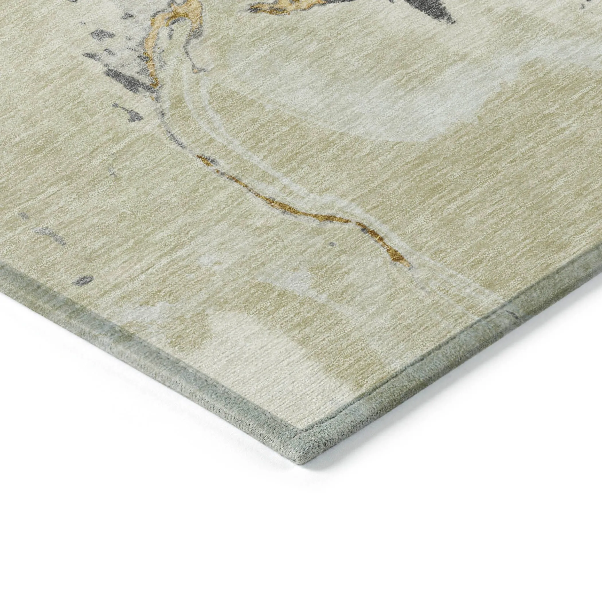 Machine Washable Indoor/ Outdoor Modern Abstract Chantille Rug