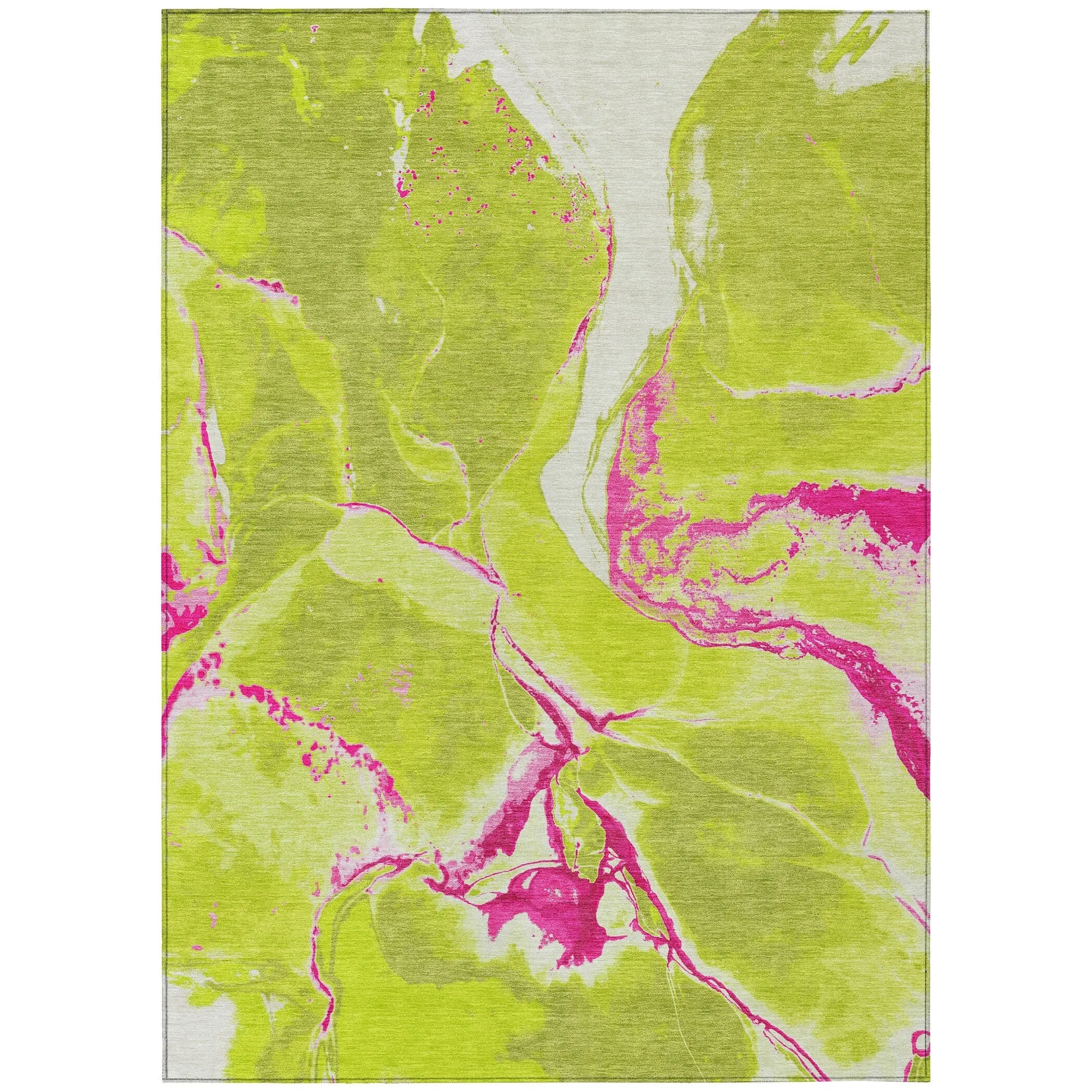 Machine Washable Indoor/ Outdoor Modern Abstract Chantille Rug