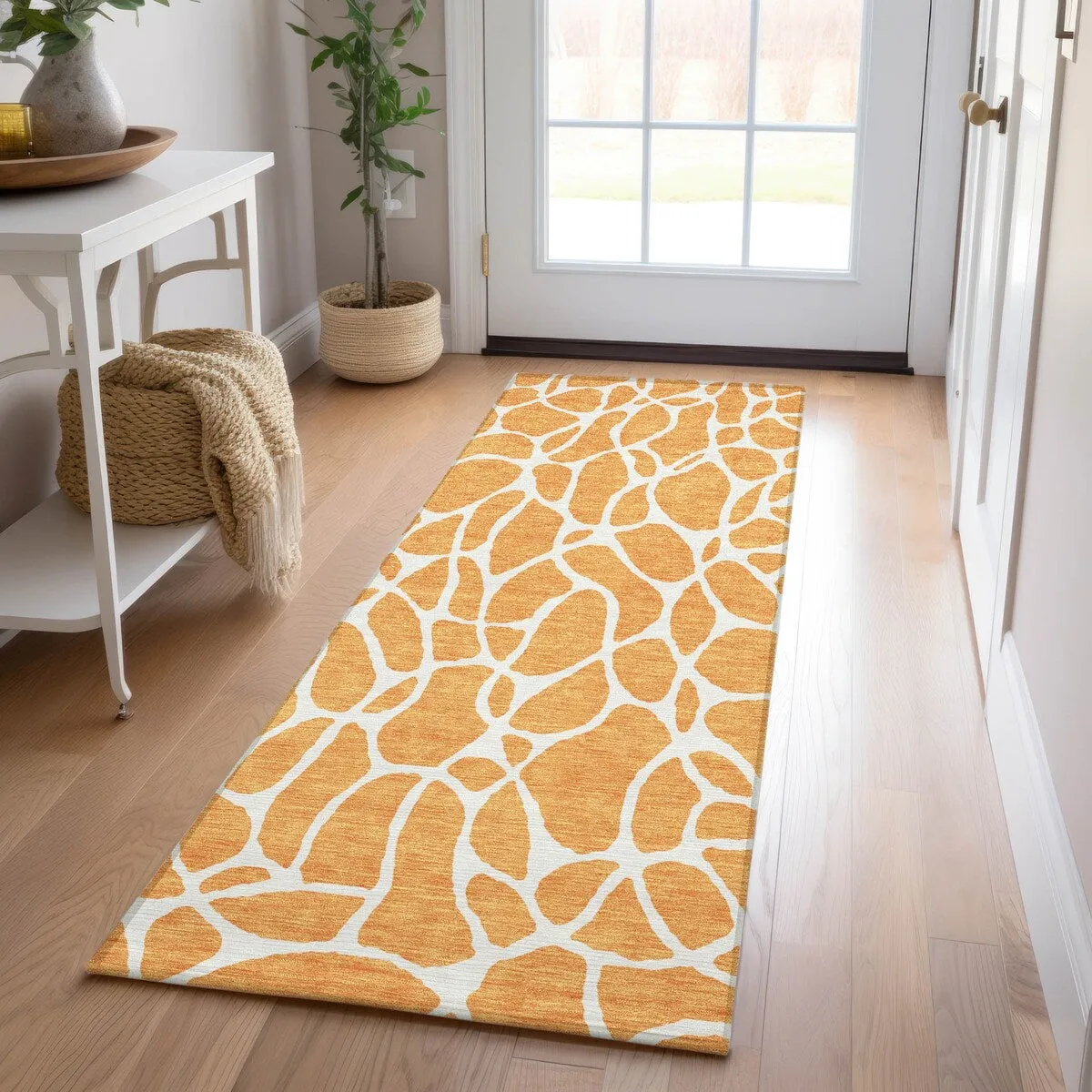 Machine Washable Indoor/ Outdoor Modern Chantille Rug
