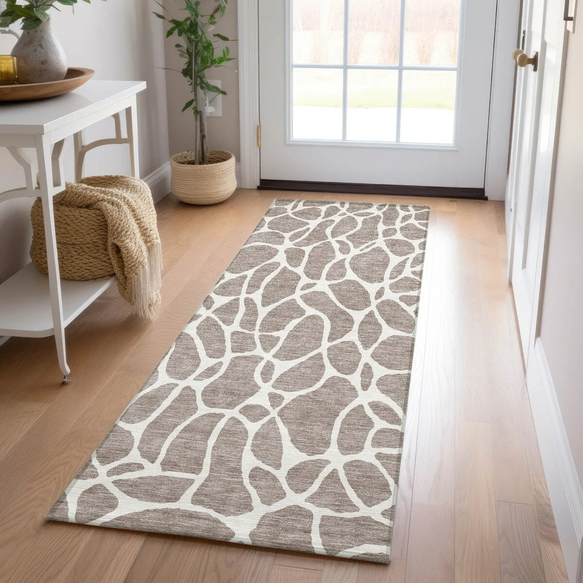 Machine Washable Indoor/ Outdoor Modern Chantille Rug