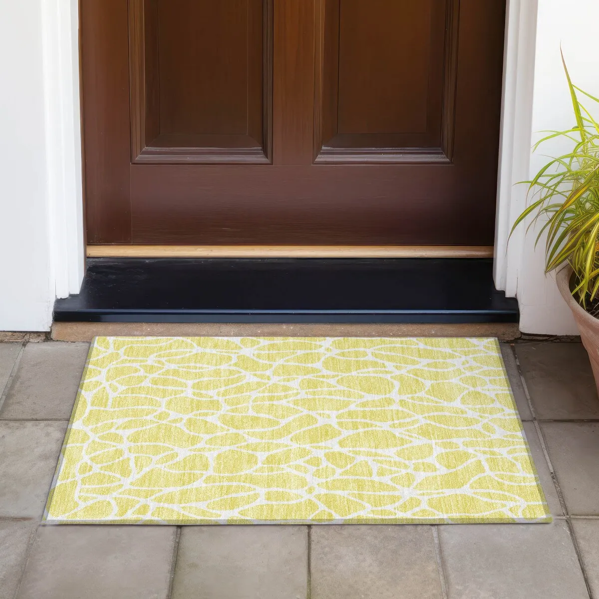 Machine Washable Indoor/ Outdoor Modern Chantille Rug