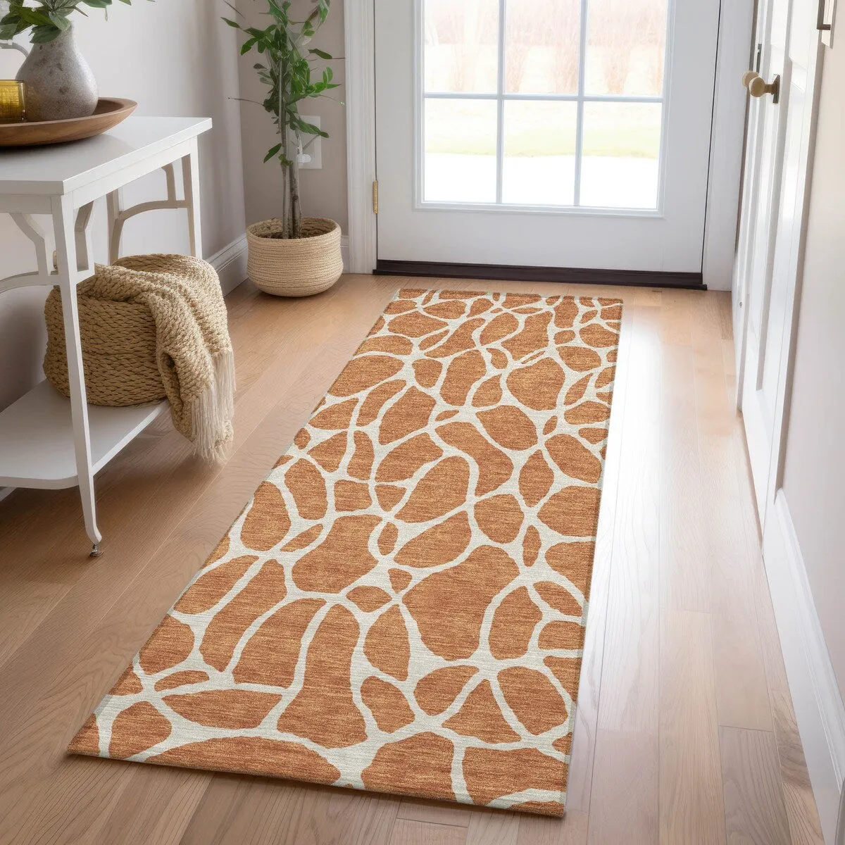 Machine Washable Indoor/ Outdoor Modern Chantille Rug
