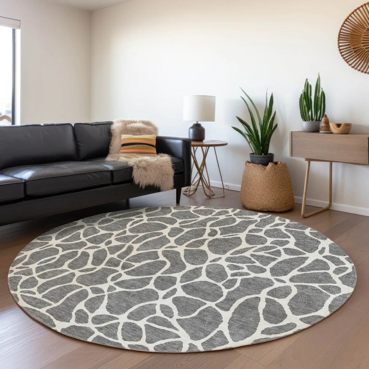 Machine Washable Indoor/ Outdoor Modern Chantille Rug