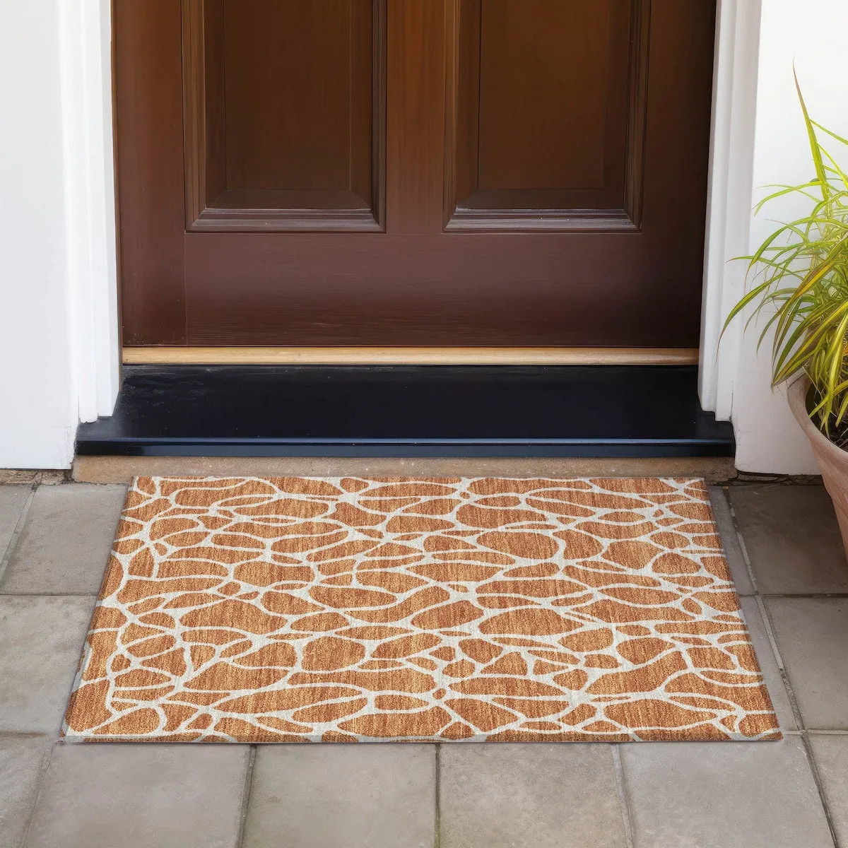 Machine Washable Indoor/ Outdoor Modern Chantille Rug