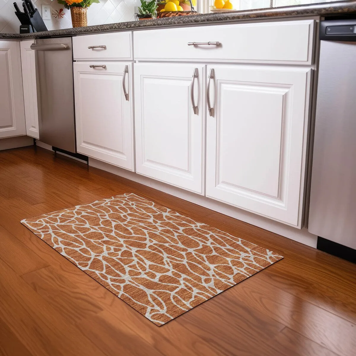 Machine Washable Indoor/ Outdoor Modern Chantille Rug
