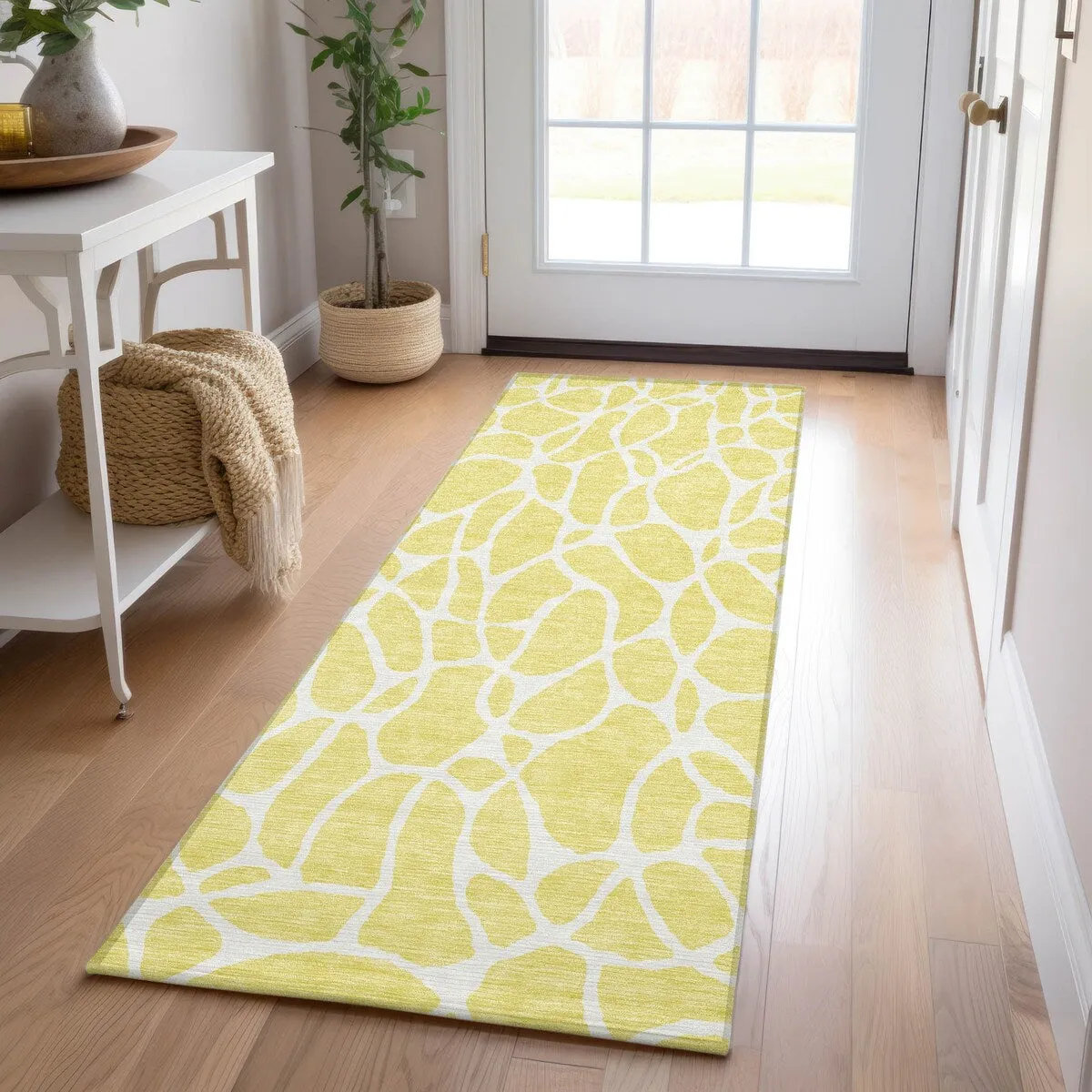 Machine Washable Indoor/ Outdoor Modern Chantille Rug