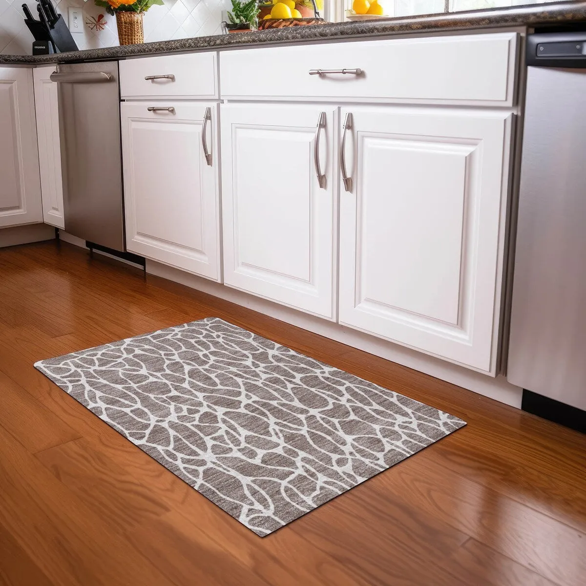 Machine Washable Indoor/ Outdoor Modern Chantille Rug