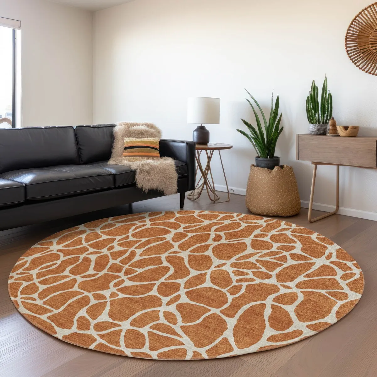 Machine Washable Indoor/ Outdoor Modern Chantille Rug