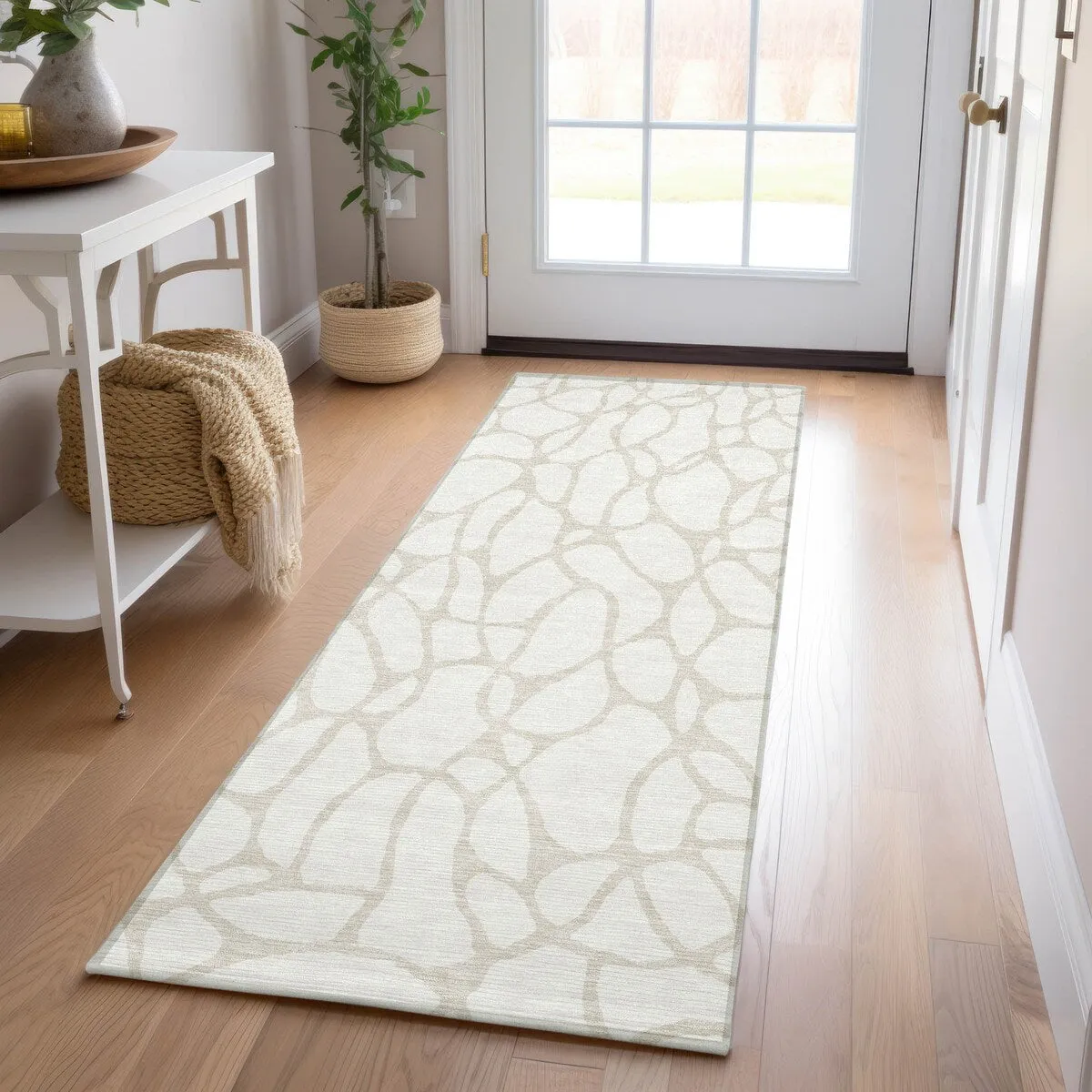 Machine Washable Indoor/ Outdoor Modern Chantille Rug