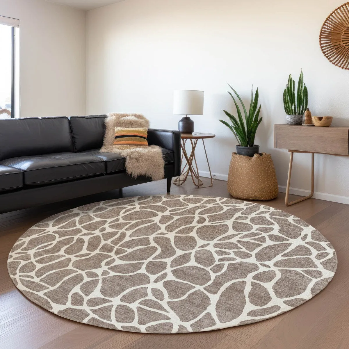 Machine Washable Indoor/ Outdoor Modern Chantille Rug