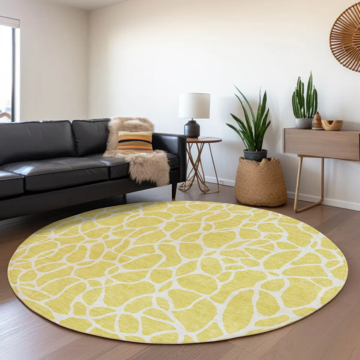 Machine Washable Indoor/ Outdoor Modern Chantille Rug