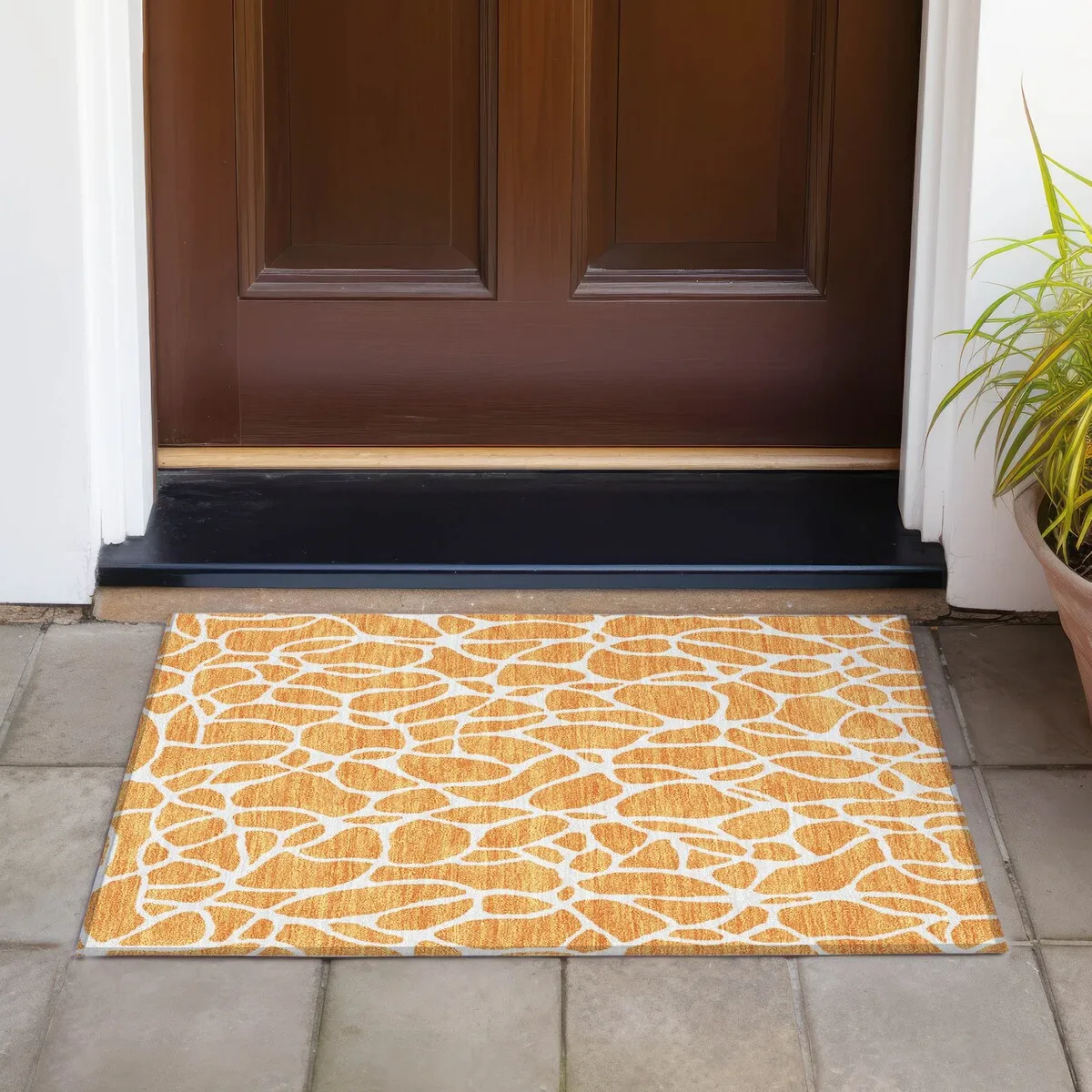 Machine Washable Indoor/ Outdoor Modern Chantille Rug