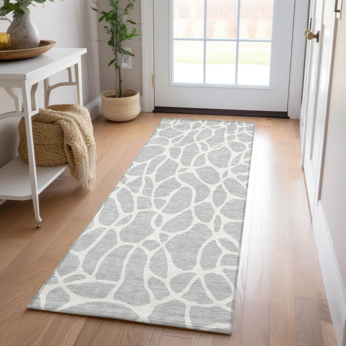 Machine Washable Indoor/ Outdoor Modern Chantille Rug