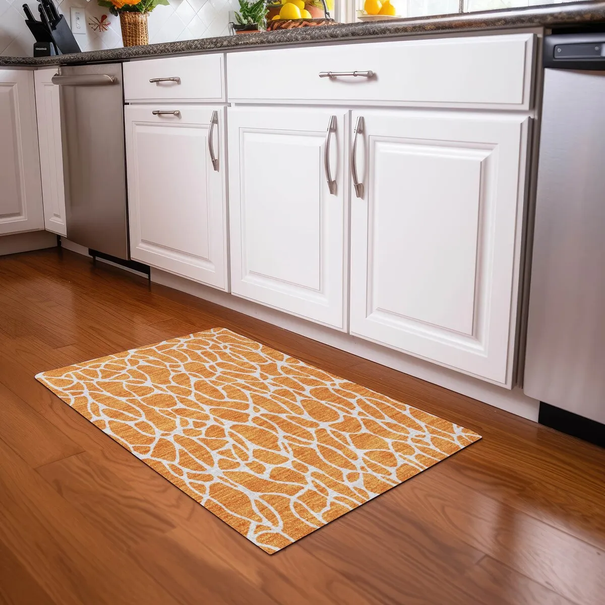 Machine Washable Indoor/ Outdoor Modern Chantille Rug