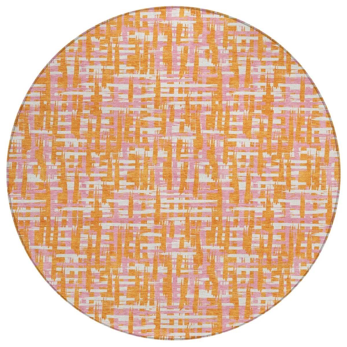 Machine Washable Indoor/ Outdoor Modern Crosshatch Chantille Rug