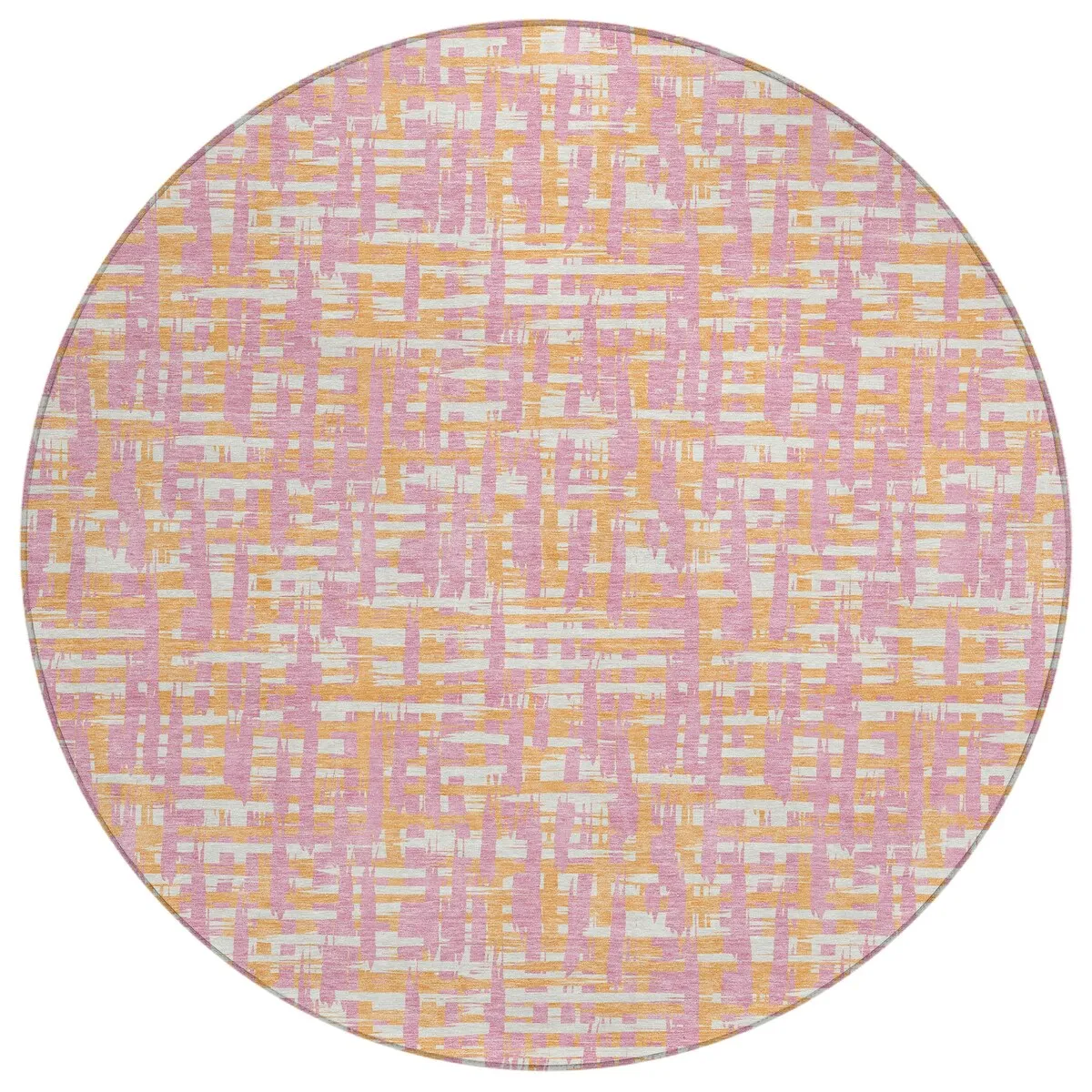 Machine Washable Indoor/ Outdoor Modern Crosshatch Chantille Rug