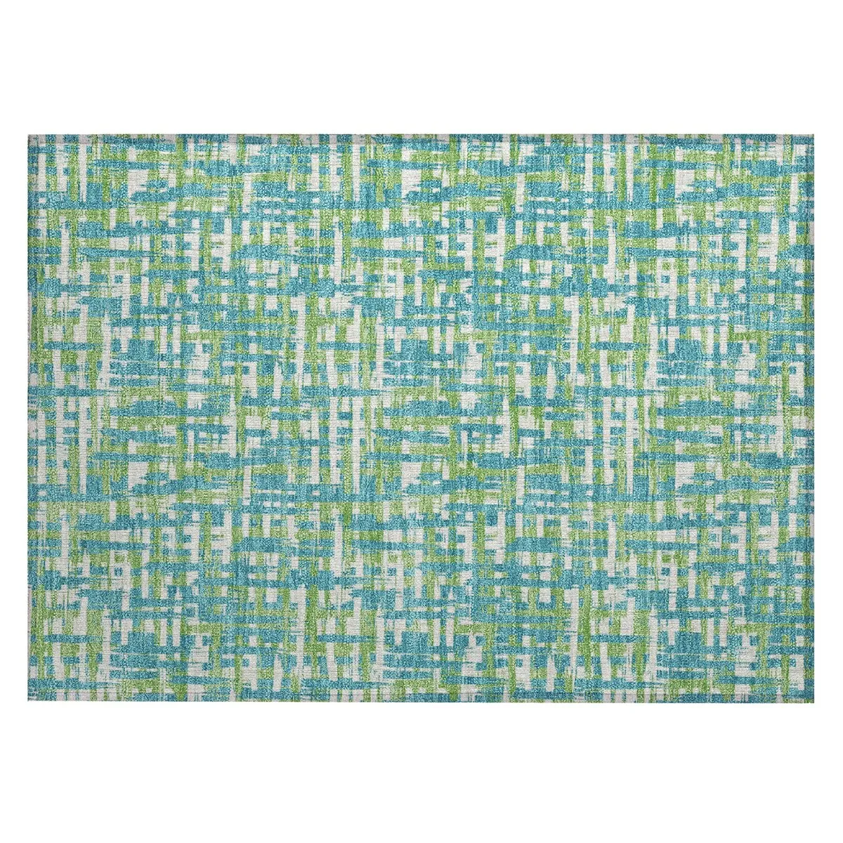 Machine Washable Indoor/ Outdoor Modern Crosshatch Chantille Rug