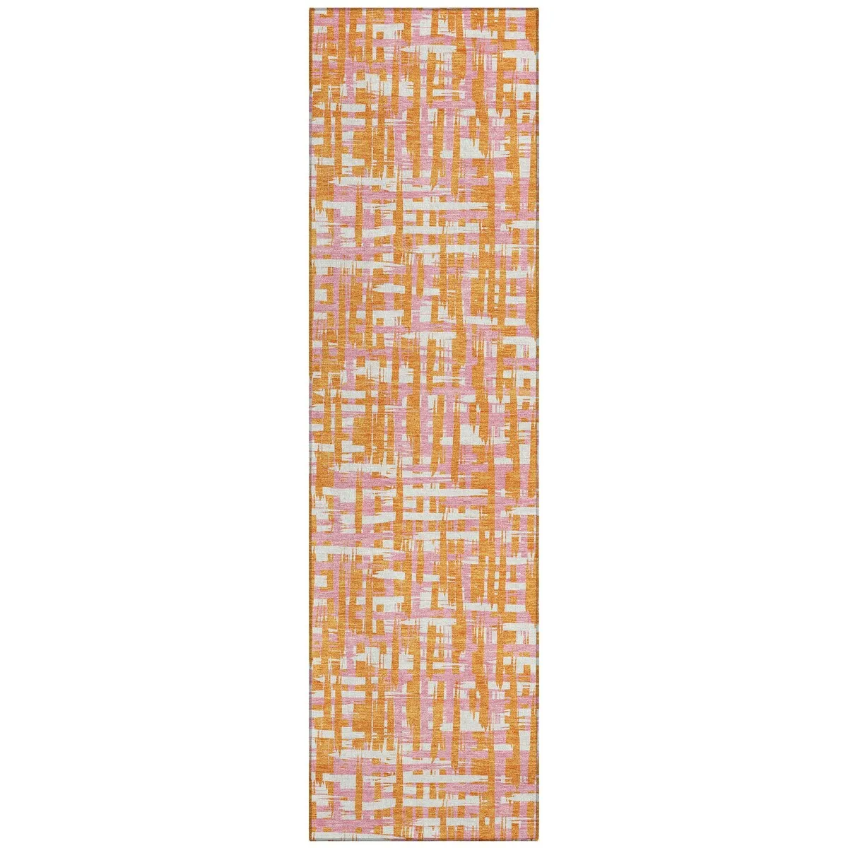 Machine Washable Indoor/ Outdoor Modern Crosshatch Chantille Rug