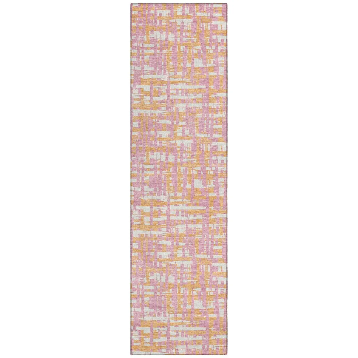 Machine Washable Indoor/ Outdoor Modern Crosshatch Chantille Rug