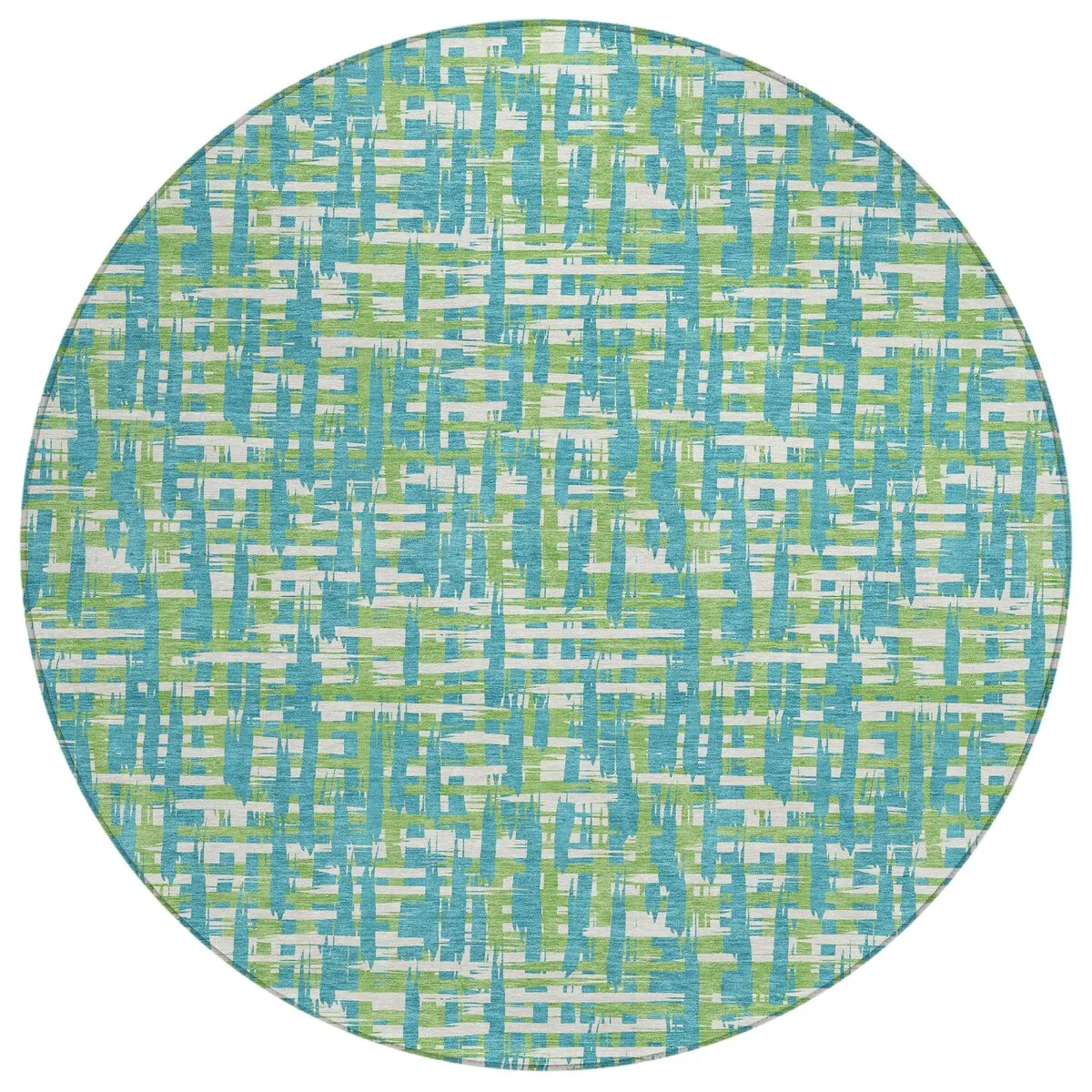 Machine Washable Indoor/ Outdoor Modern Crosshatch Chantille Rug