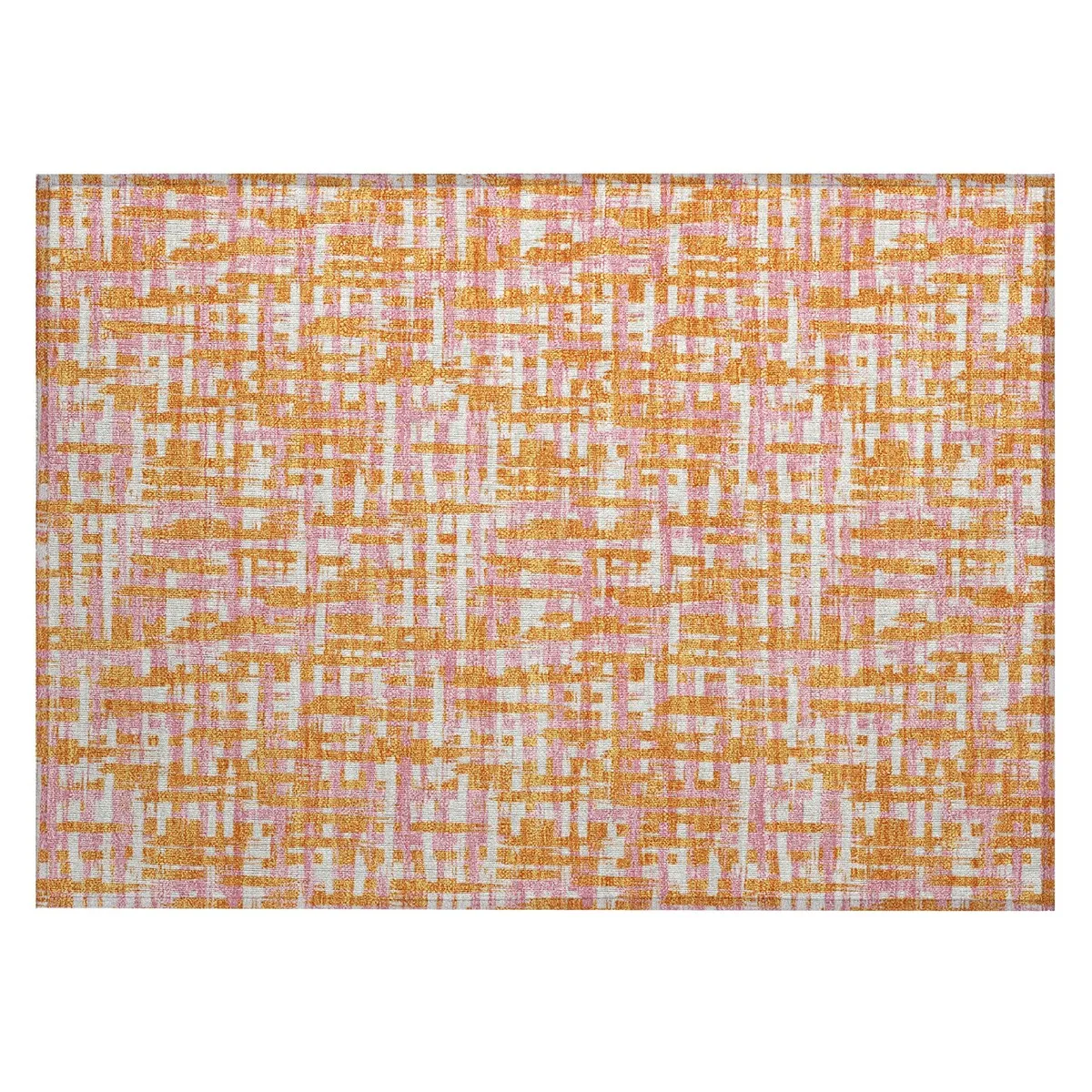 Machine Washable Indoor/ Outdoor Modern Crosshatch Chantille Rug