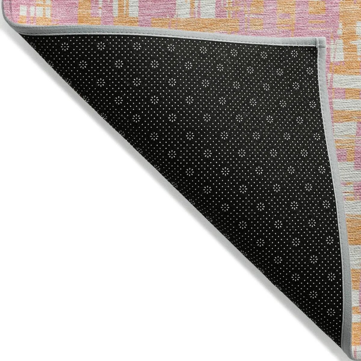 Machine Washable Indoor/ Outdoor Modern Crosshatch Chantille Rug
