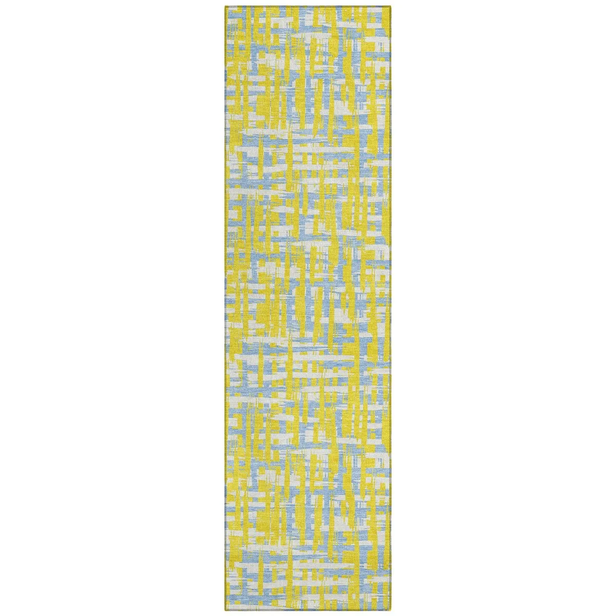 Machine Washable Indoor/ Outdoor Modern Crosshatch Chantille Rug