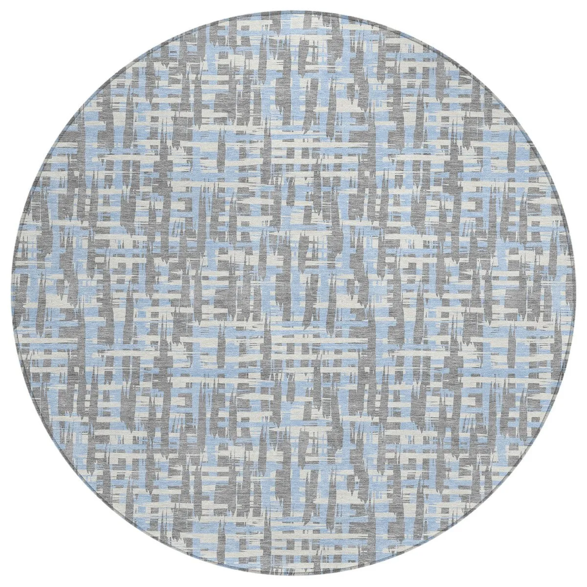 Machine Washable Indoor/ Outdoor Modern Crosshatch Chantille Rug