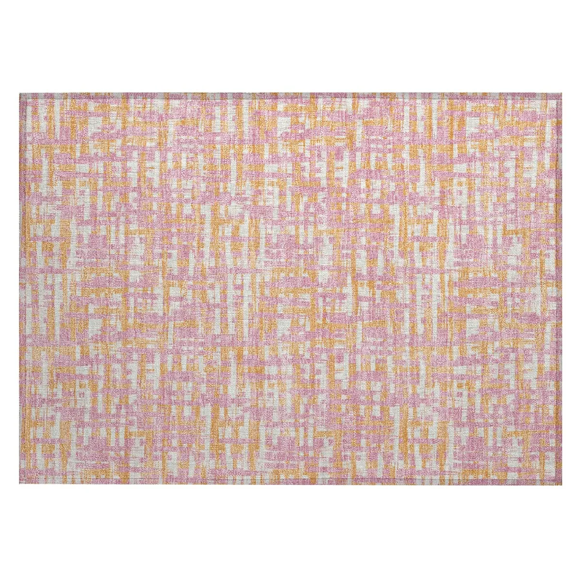 Machine Washable Indoor/ Outdoor Modern Crosshatch Chantille Rug