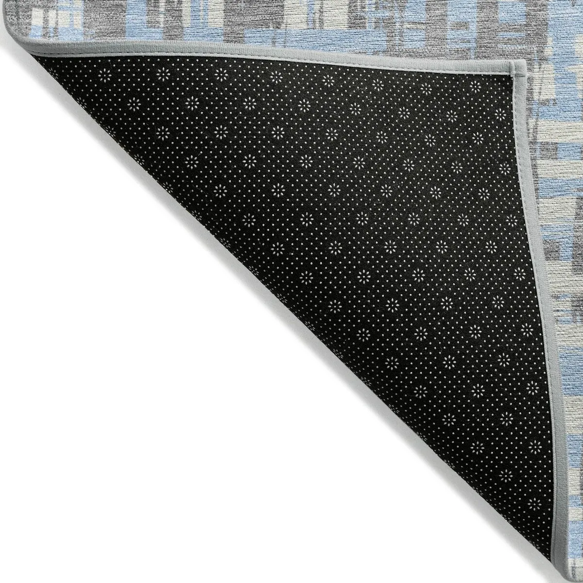 Machine Washable Indoor/ Outdoor Modern Crosshatch Chantille Rug