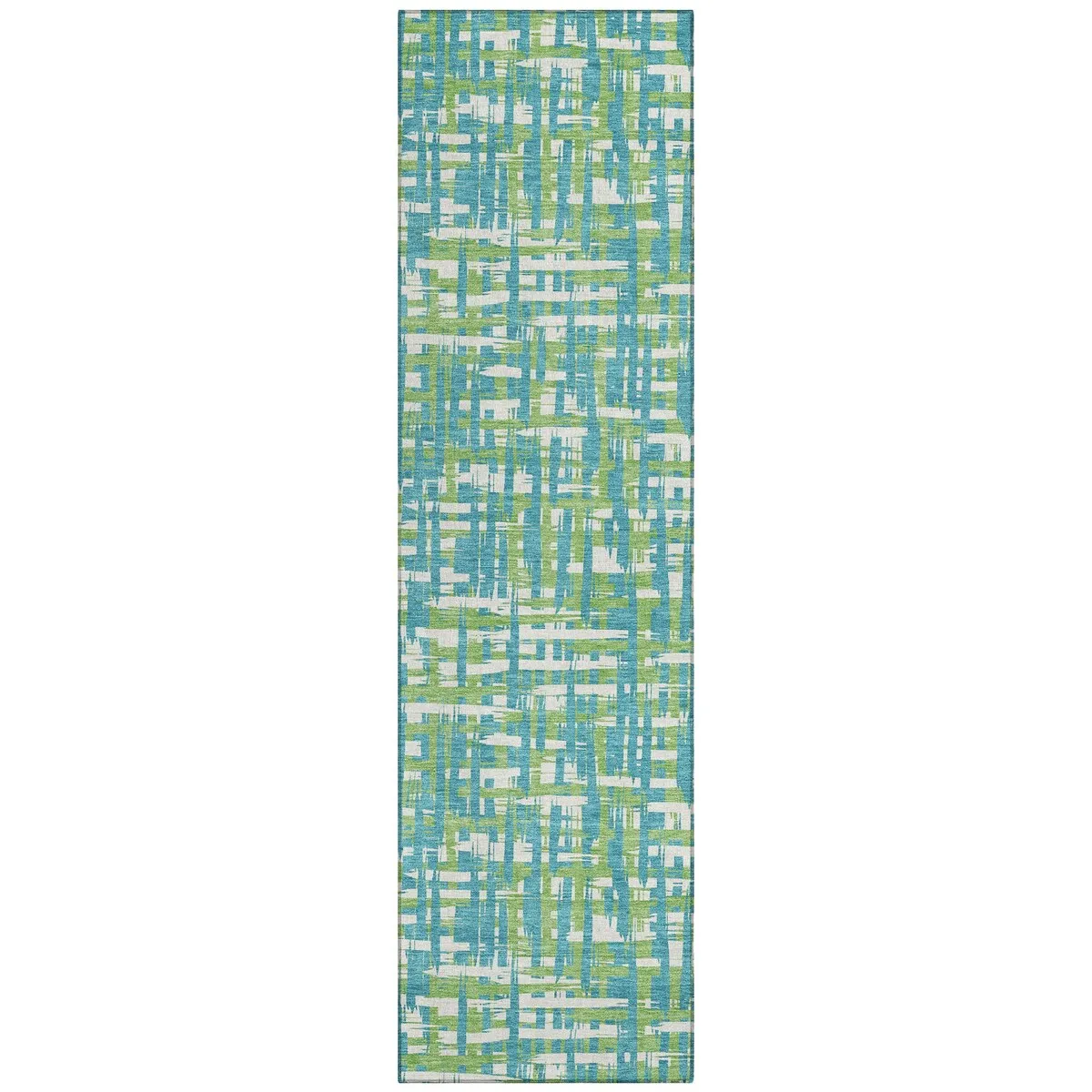 Machine Washable Indoor/ Outdoor Modern Crosshatch Chantille Rug