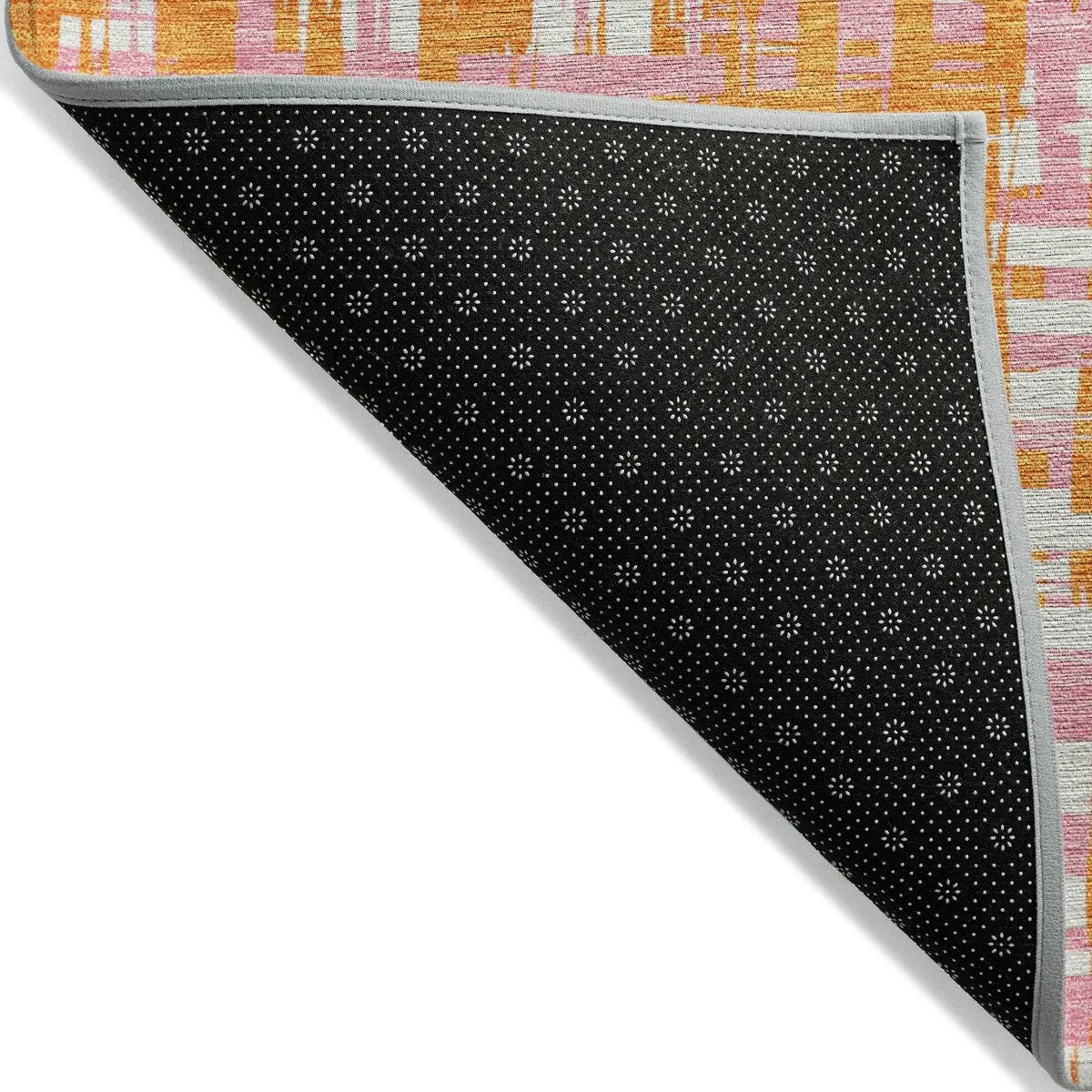 Machine Washable Indoor/ Outdoor Modern Crosshatch Chantille Rug