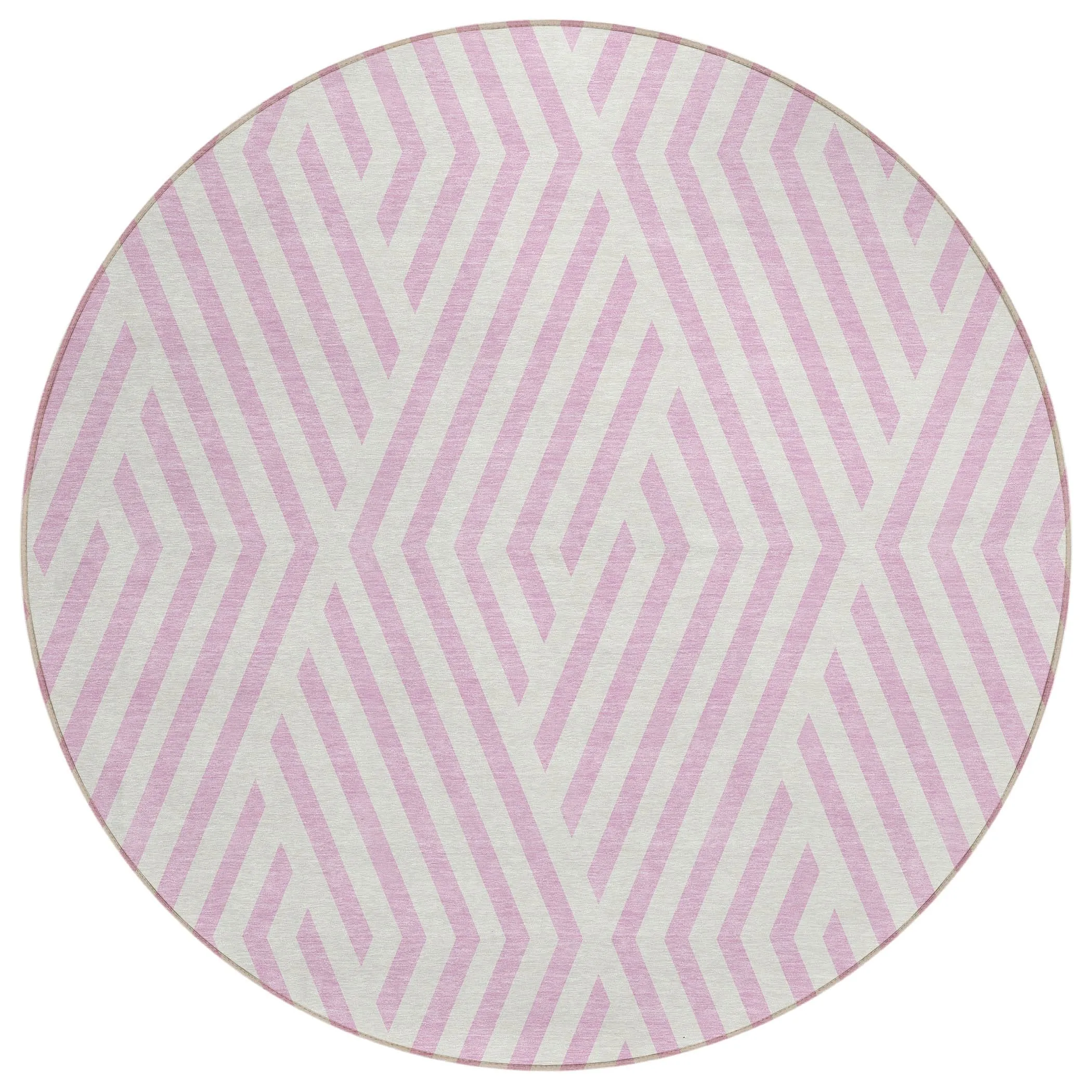 Machine Washable Indoor/ Outdoor Modern Diamonds Chantille Rug