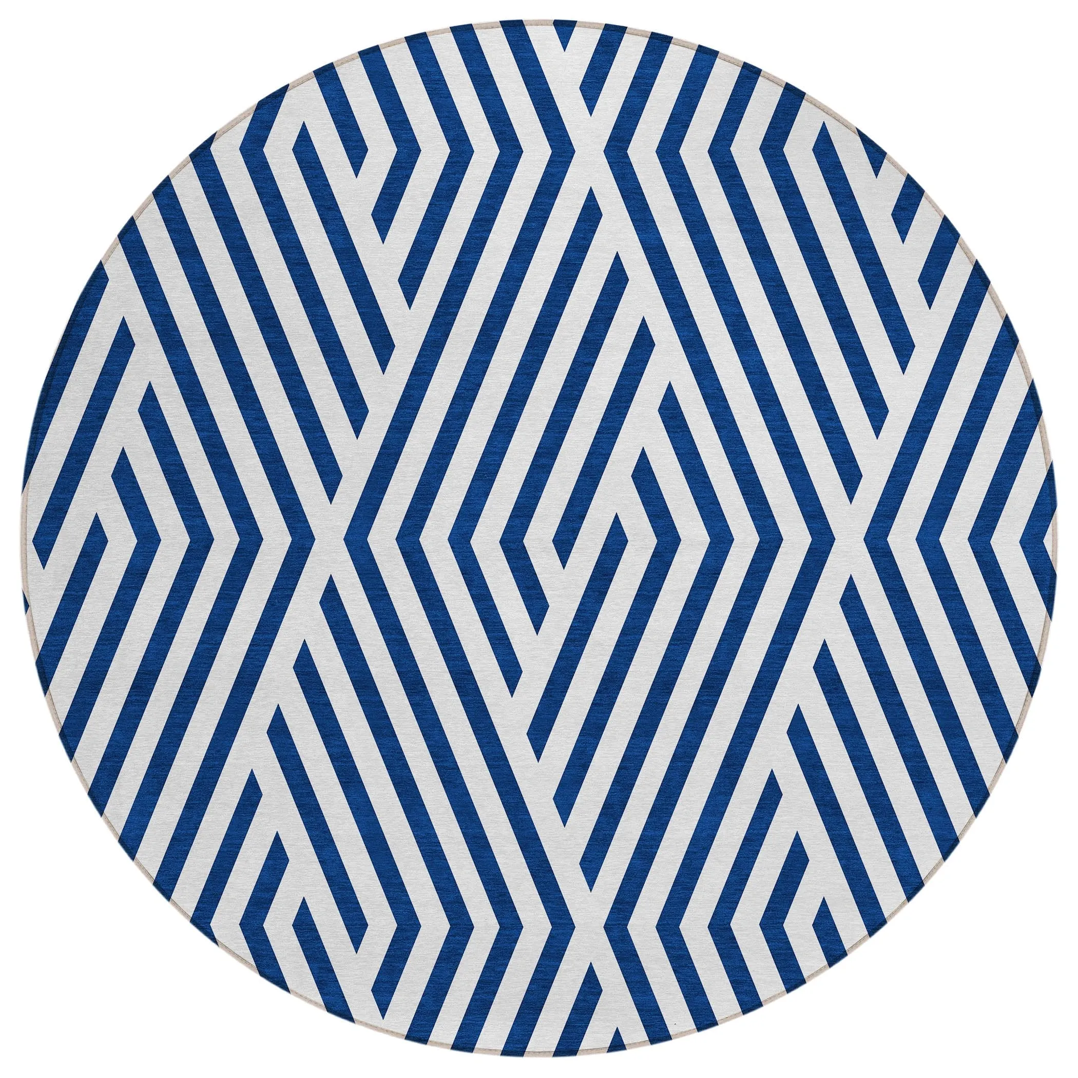 Machine Washable Indoor/ Outdoor Modern Diamonds Chantille Rug