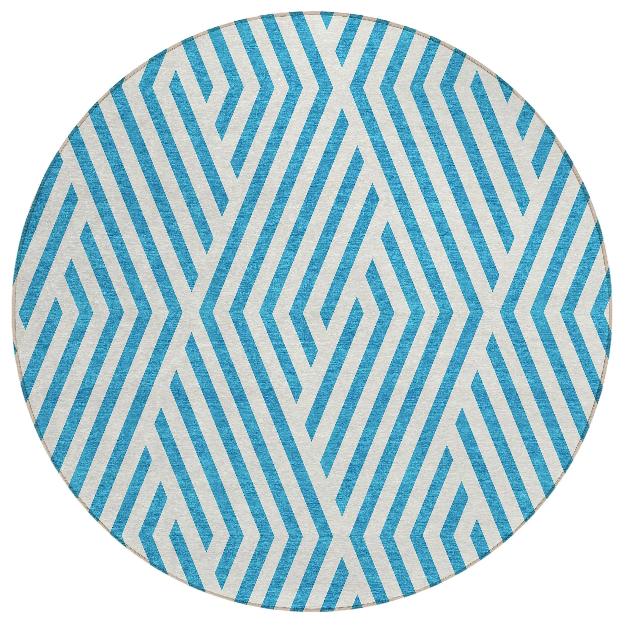 Machine Washable Indoor/ Outdoor Modern Diamonds Chantille Rug