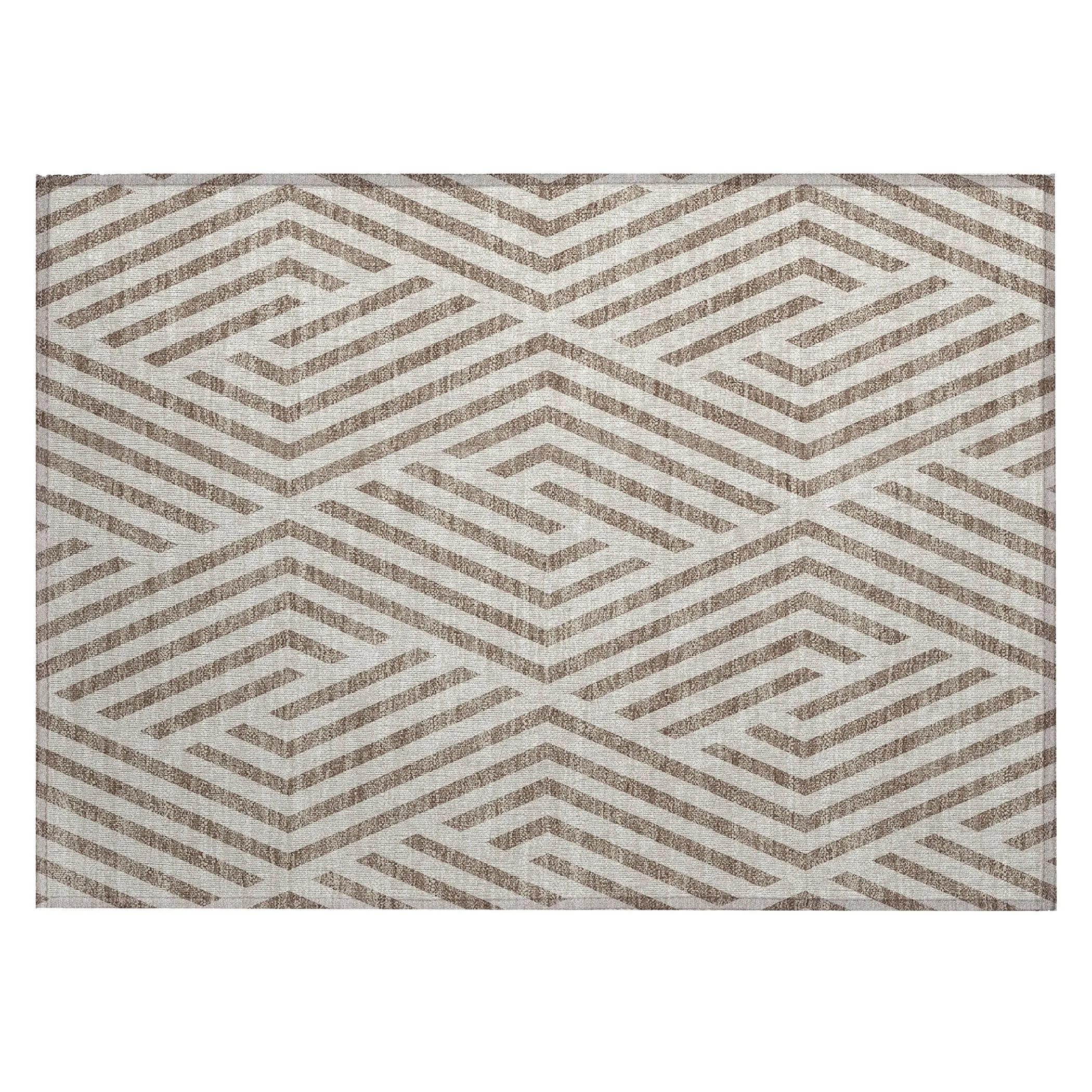 Machine Washable Indoor/ Outdoor Modern Diamonds Chantille Rug