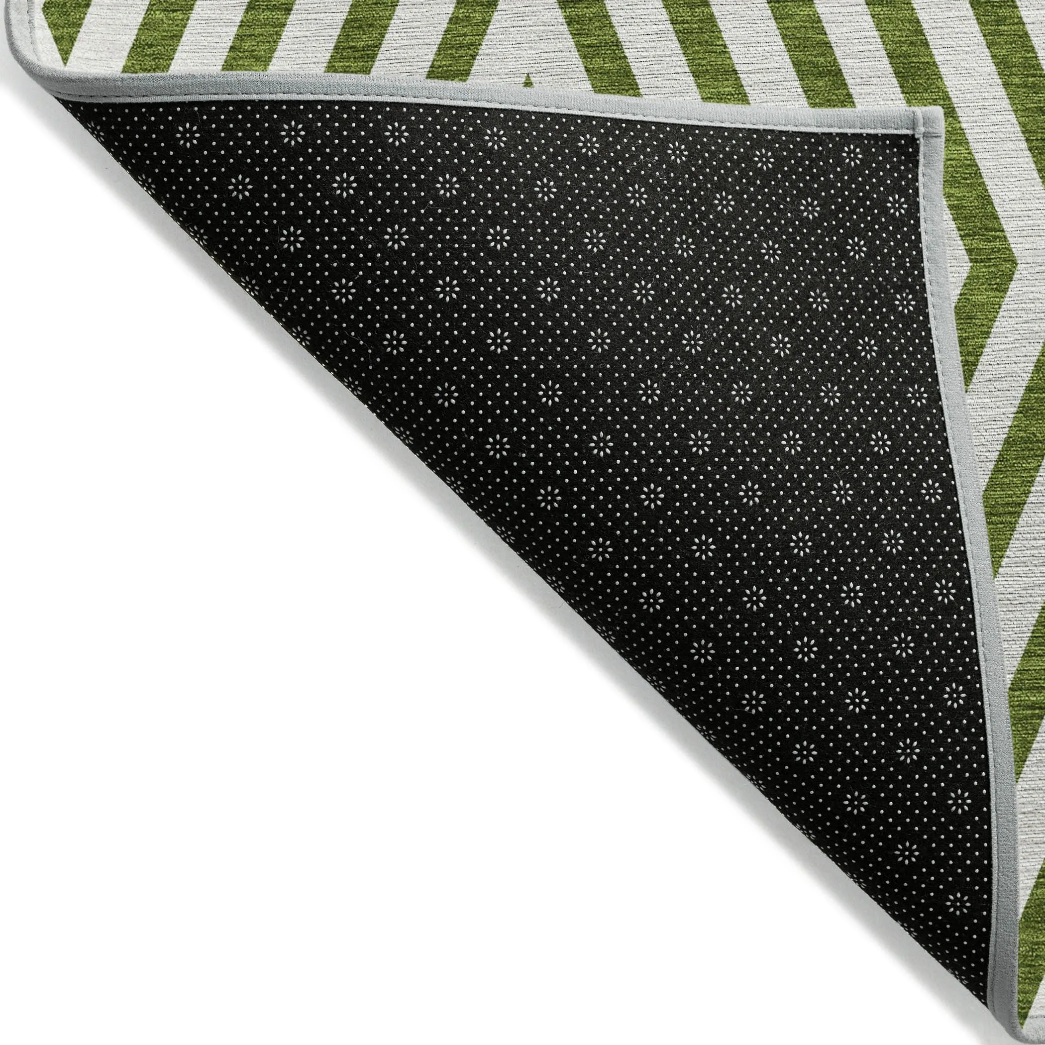Machine Washable Indoor/ Outdoor Modern Diamonds Chantille Rug