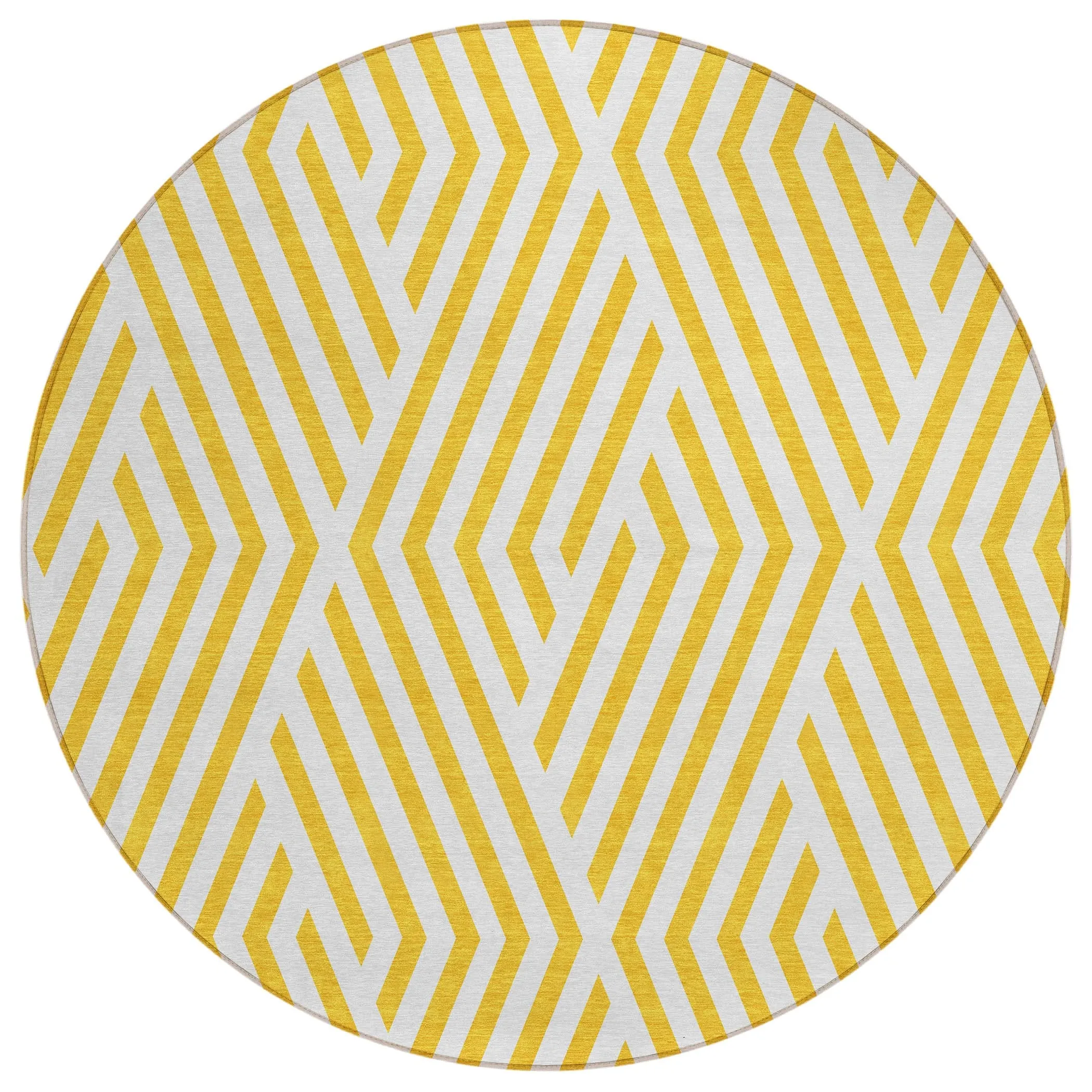 Machine Washable Indoor/ Outdoor Modern Diamonds Chantille Rug