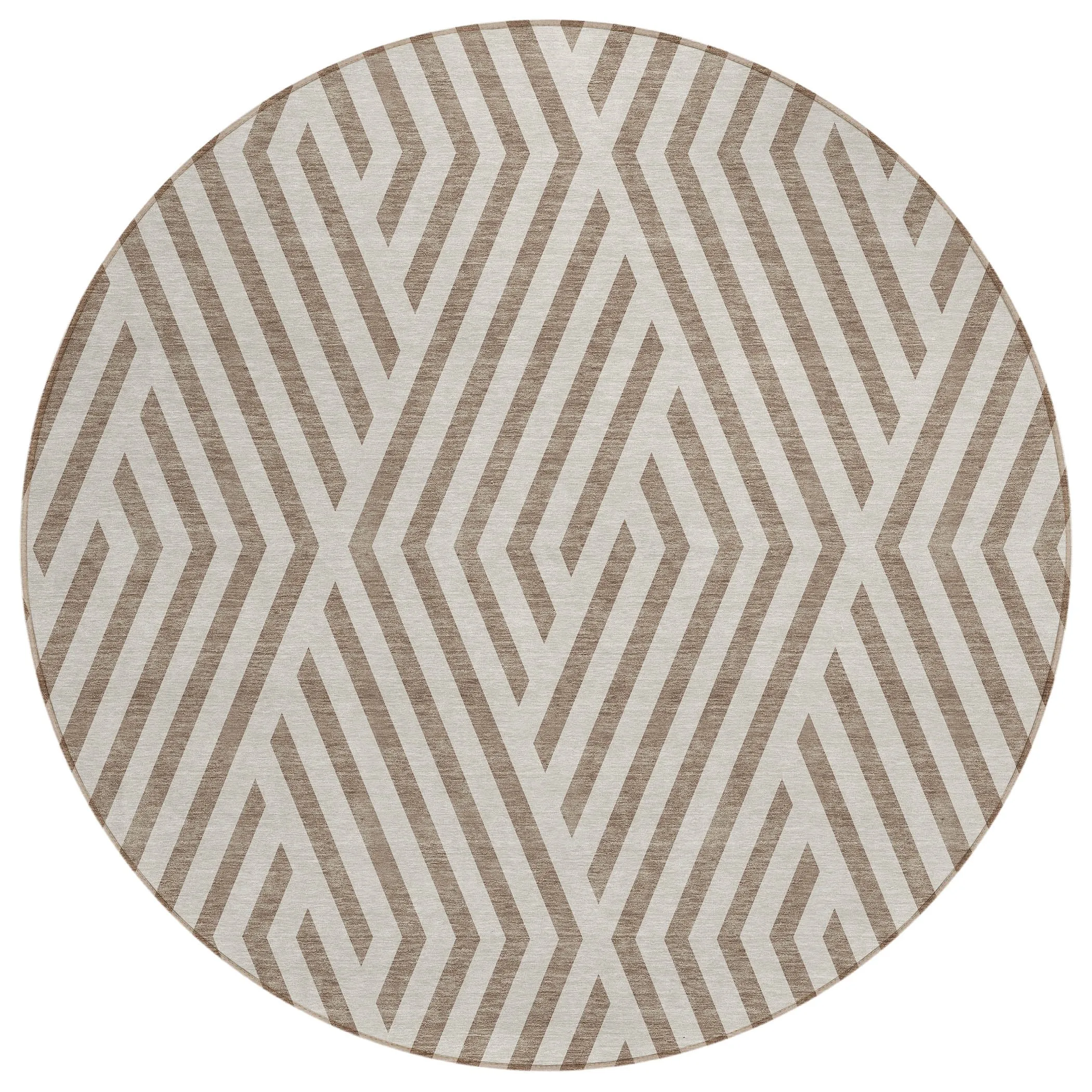 Machine Washable Indoor/ Outdoor Modern Diamonds Chantille Rug