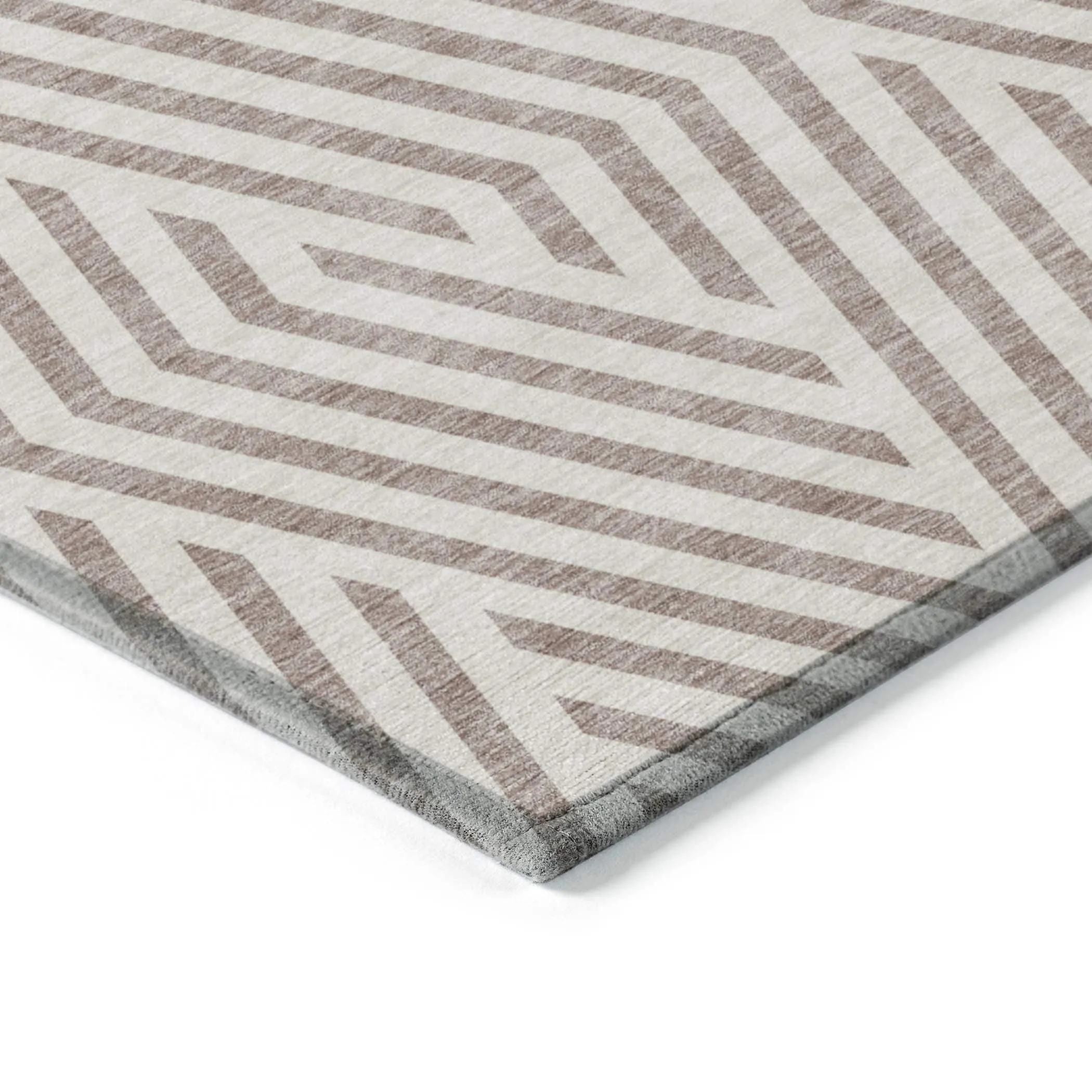 Machine Washable Indoor/ Outdoor Modern Diamonds Chantille Rug