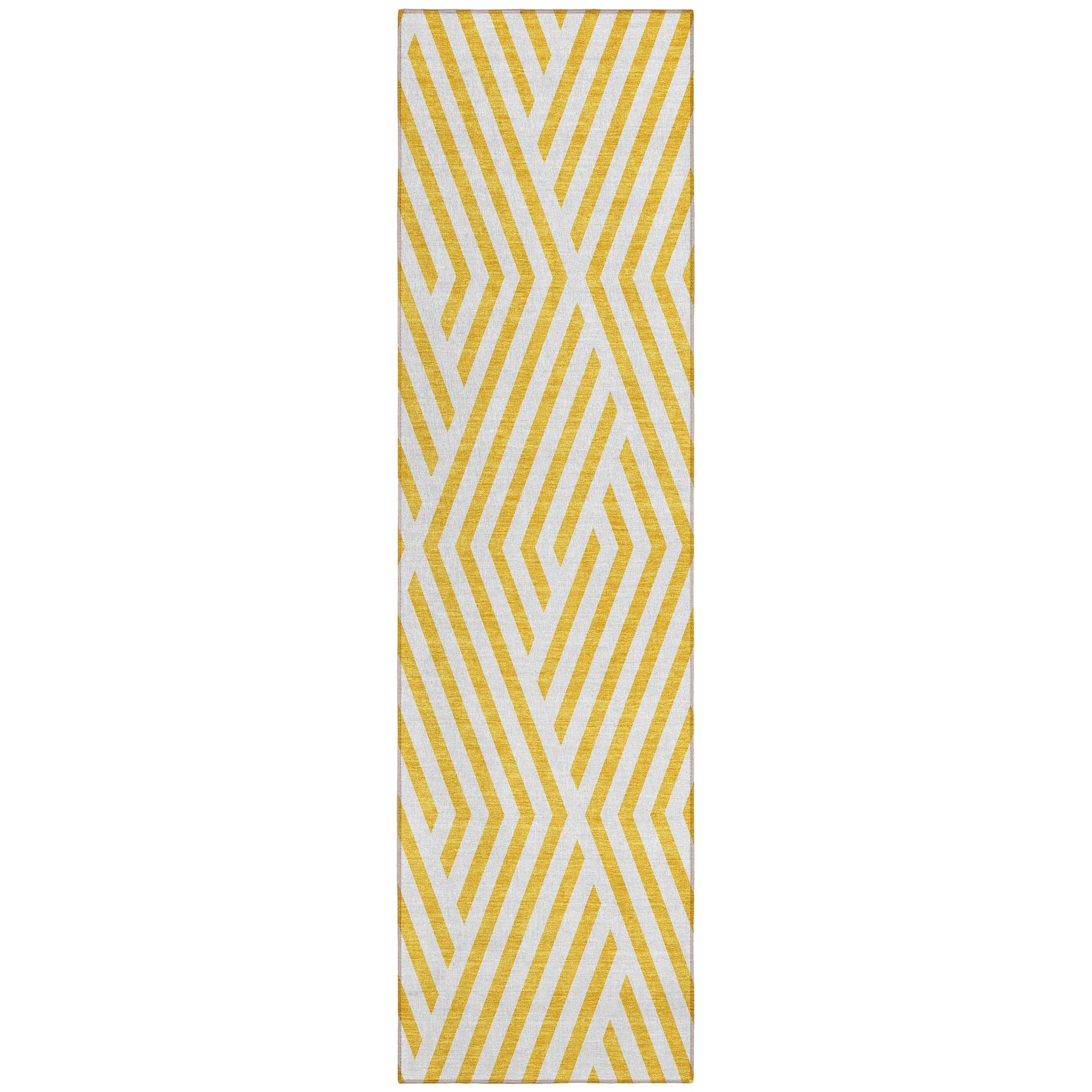 Machine Washable Indoor/ Outdoor Modern Diamonds Chantille Rug