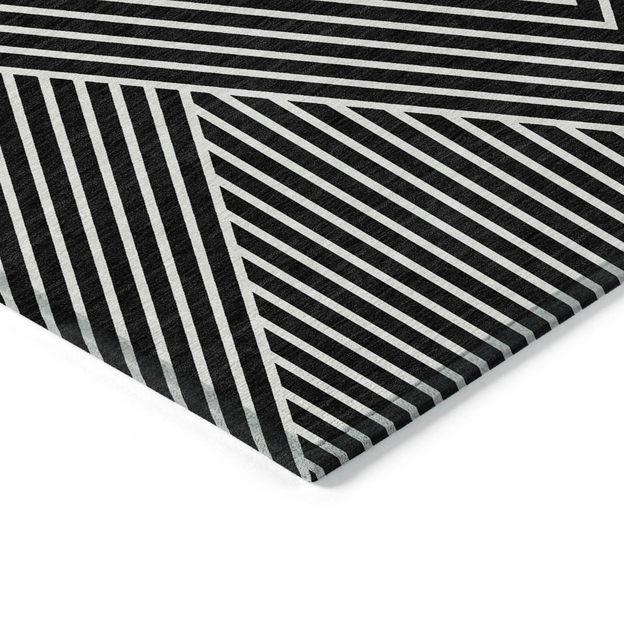 Machine Washable Indoor/ Outdoor Modern Geo Chantille Rug